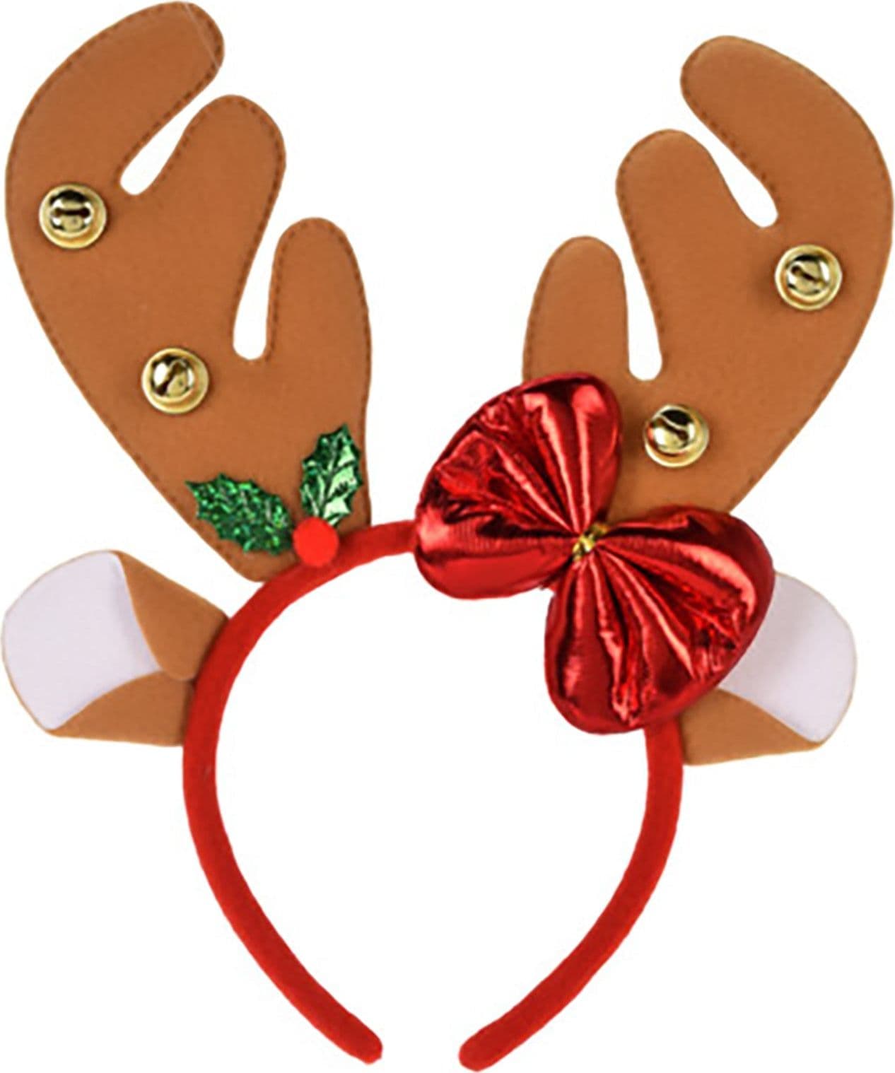 Cerchietto per capelli con corna di Renna, accessorio natalizio da 24 x 25 cm - 5
