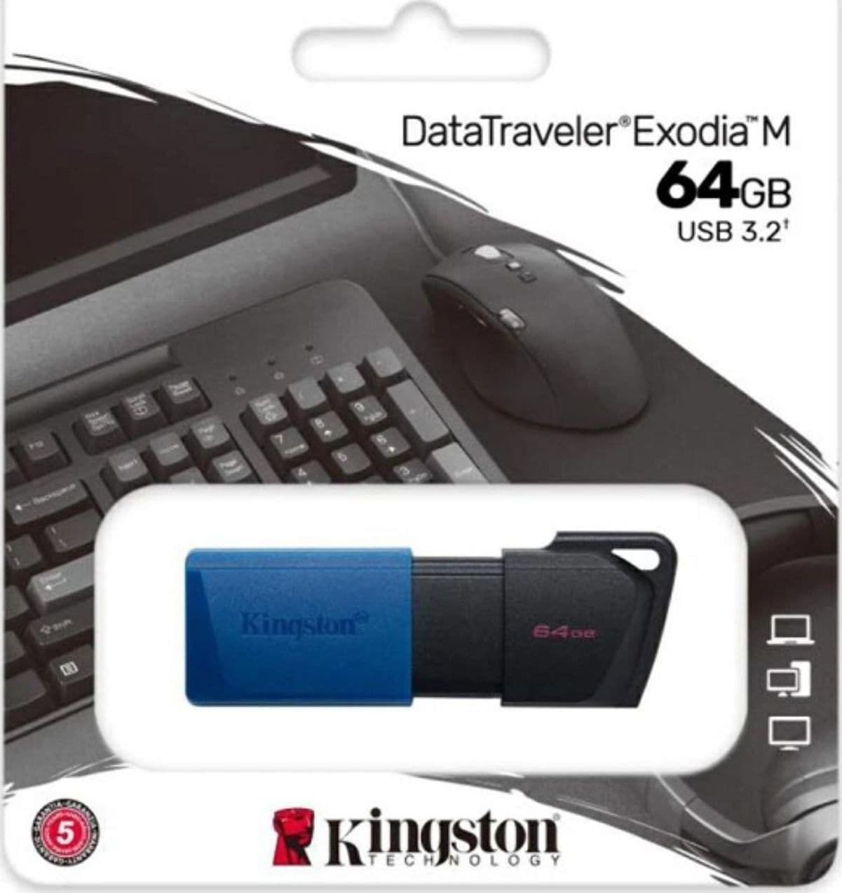 Kingston Pendrive USB-A 3.2 64GB DTXM/64GB Nero/Blu