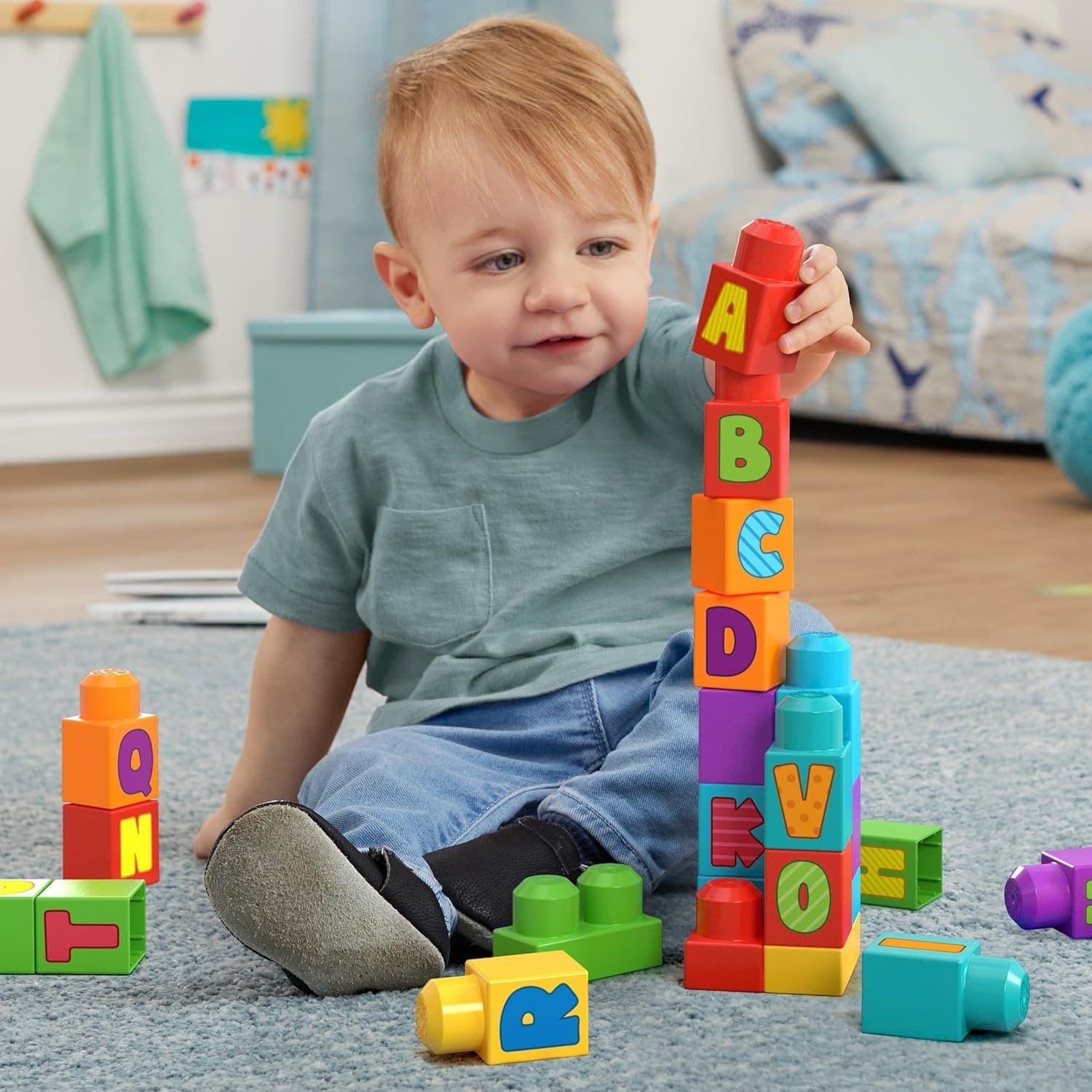 Fisher Price - Mega Blocks Set da 30 blocchi colorati Imparare l'alfabeto - 3