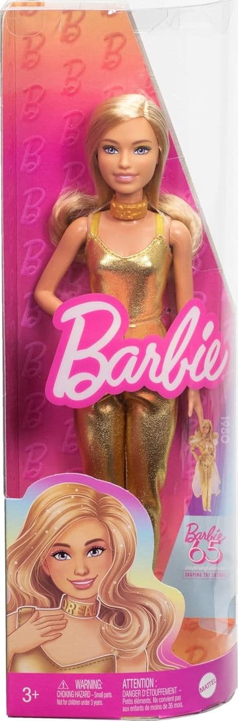 Mattel - Barbie Fashionistas Abito Gold HRH19 - 4