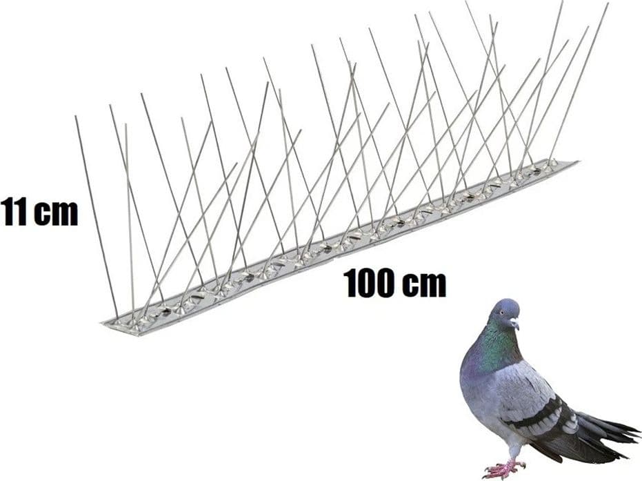 DISSUASORE ANTI-PICCIONI PER UCCELLI 80 SPILLI 100CM PER CORNICIONI BALCONI GRN01 111502 - 3