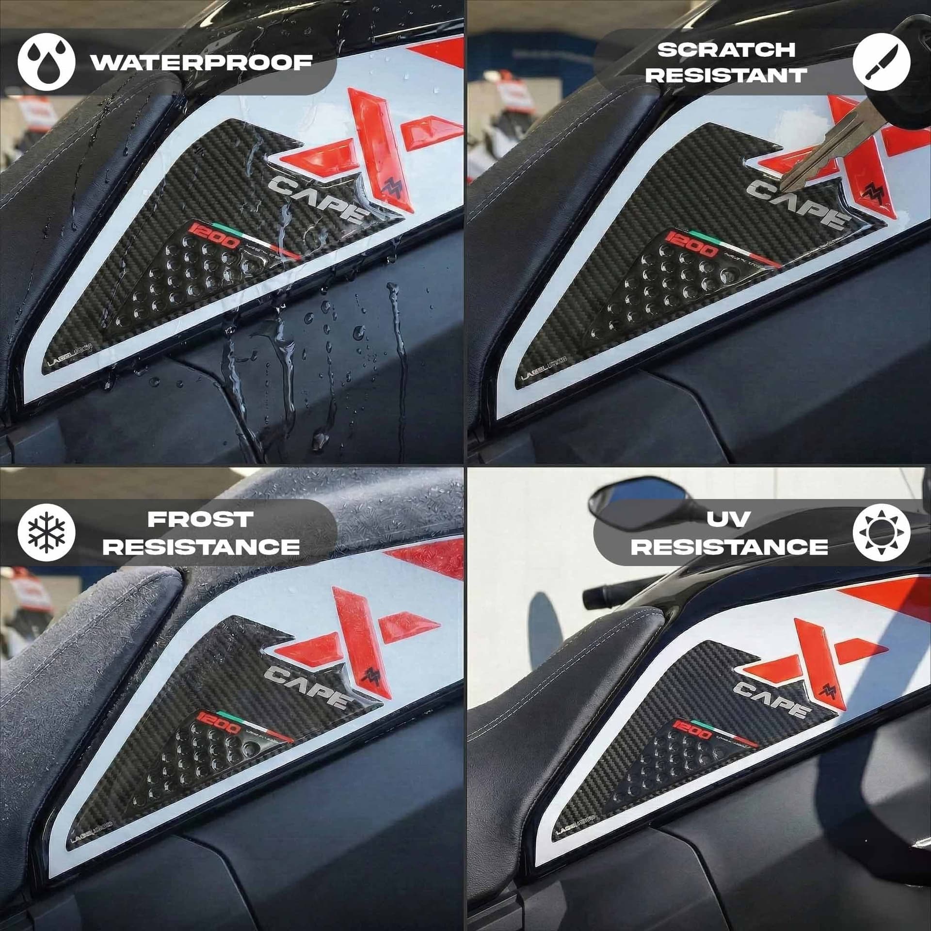 Adesivi Gel 3D Laterali Serbatoio compatibili con Moto Morini X-Cape 1200 2026 - 5