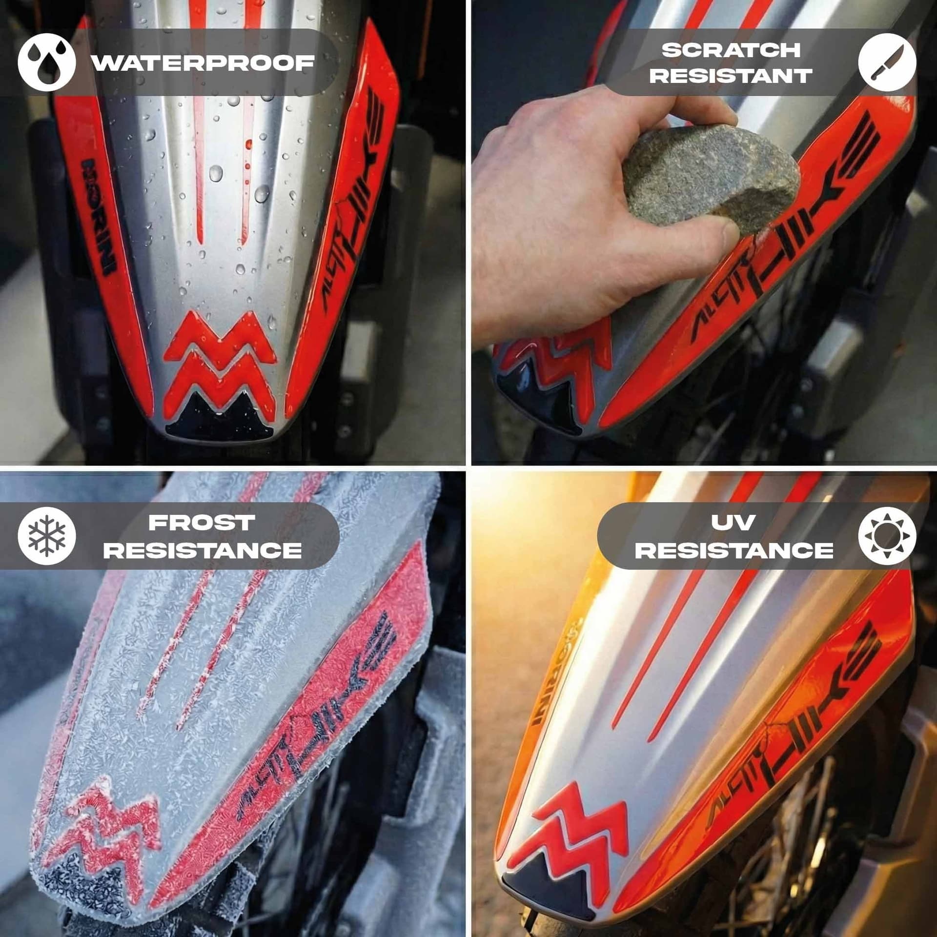 Adesivo 3D Parafango anteriore compatibile con Moto Morini Alltrhike 450 2026 - 12