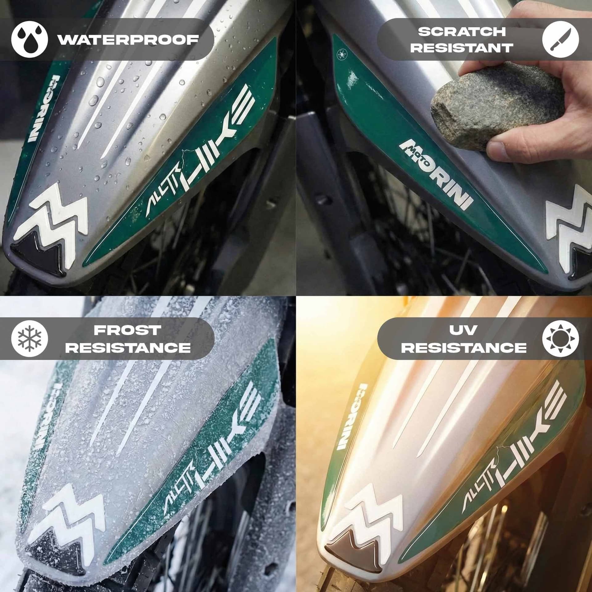 Adesivo 3D Parafango anteriore compatibile con Moto Morini Alltrhike 450 2026 - 4