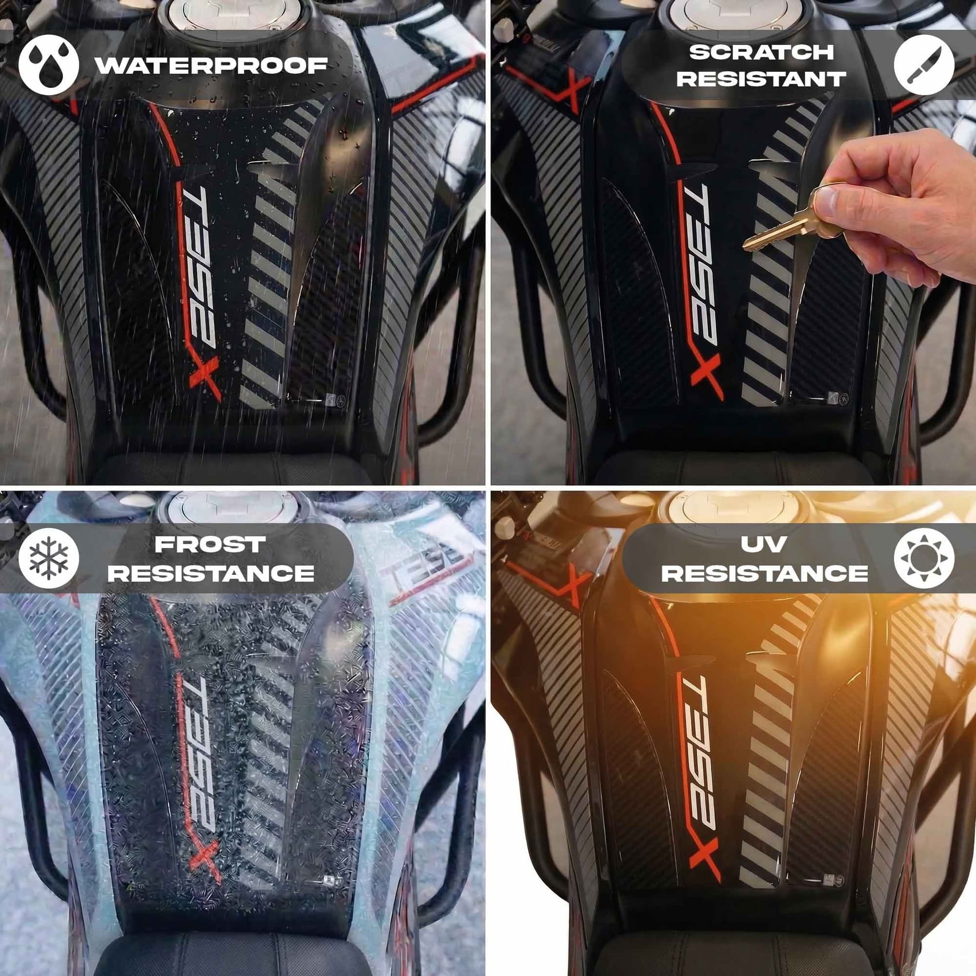 Paraserbatoio Adesivo 3D Protezione moto compatibile con Morbidelli T352X 2026 - 16