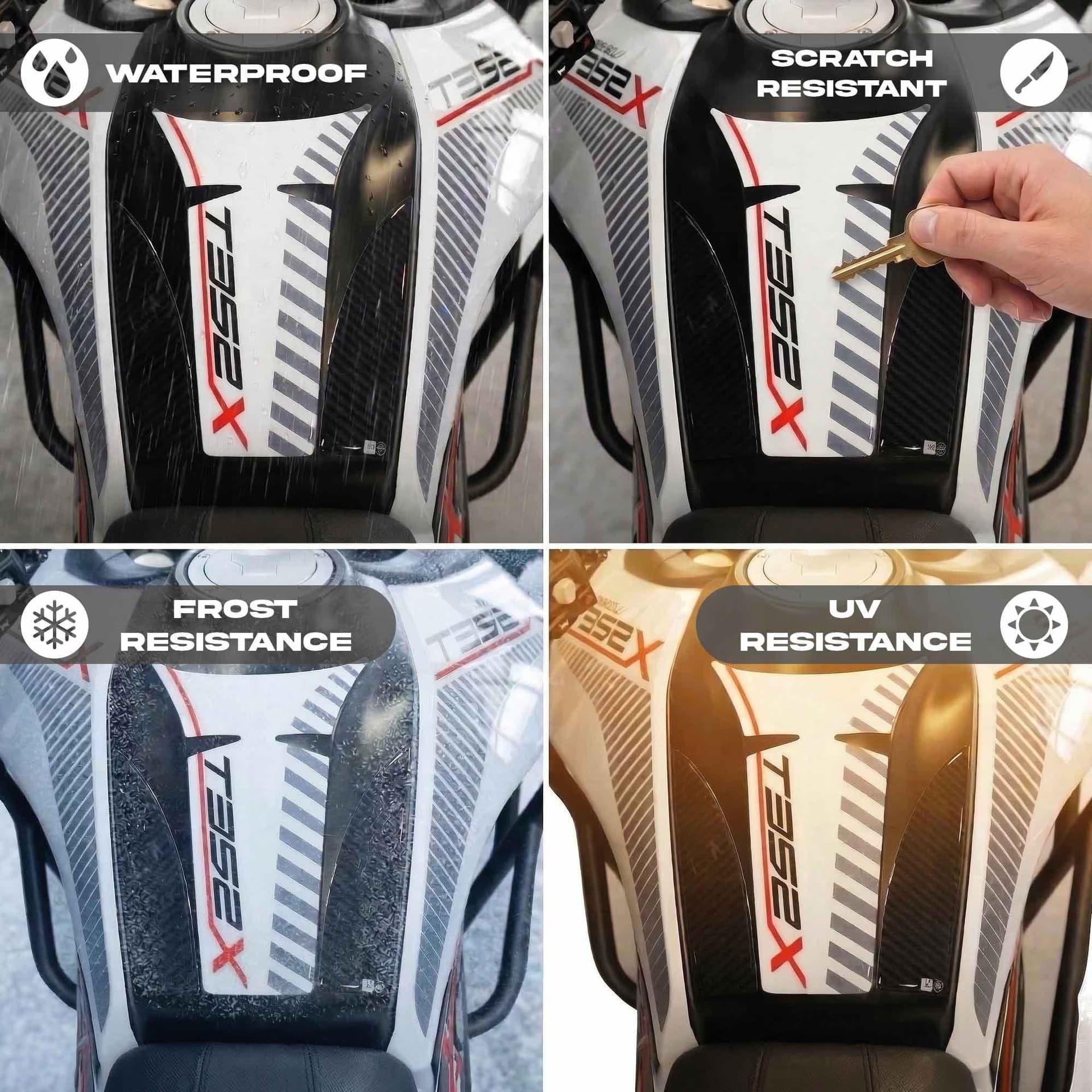 Paraserbatoio Adesivo 3D Protezione moto compatibile con Morbidelli T352X 2026 - 4