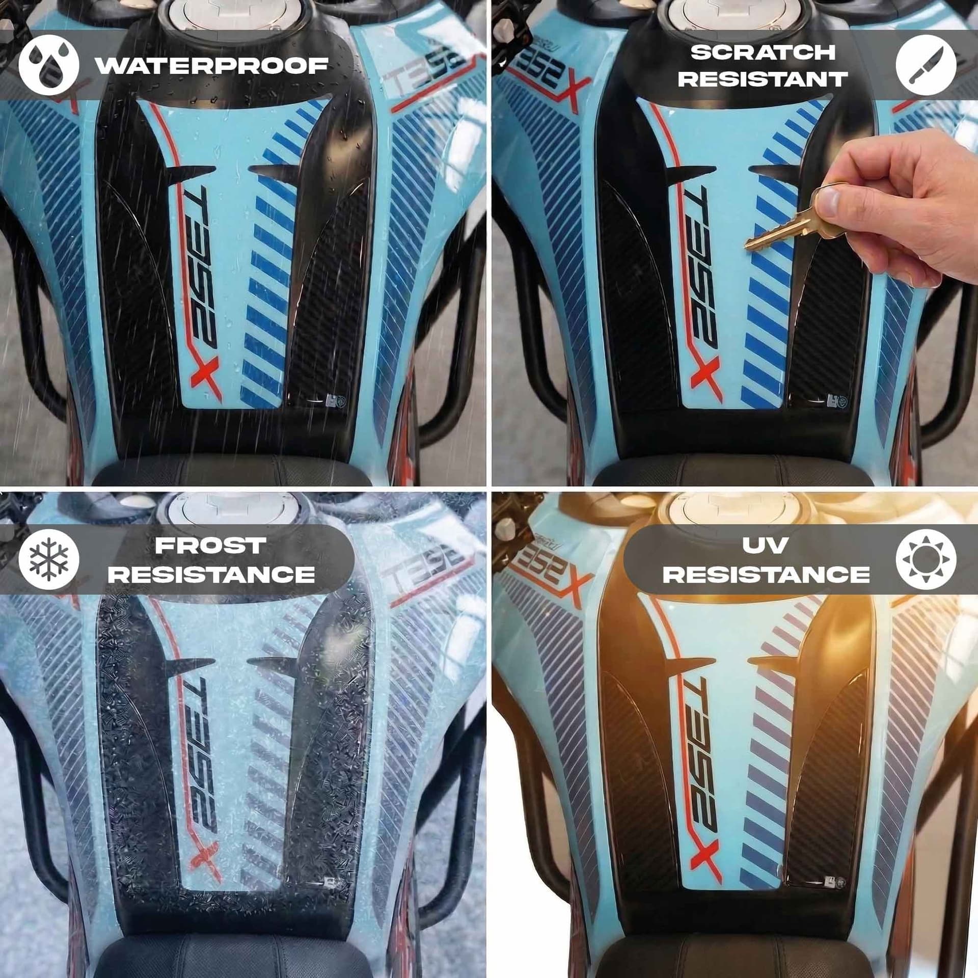 Paraserbatoio Adesivo 3D Protezione moto compatibile con Morbidelli T352X 2026 - 10