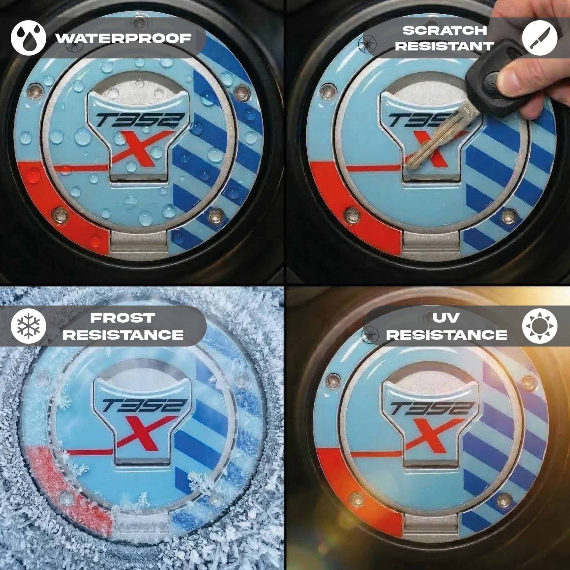 Adesivo Protezione Tappo Serbatoio moto compatibile con Morbidelli T352X 2026 - 8