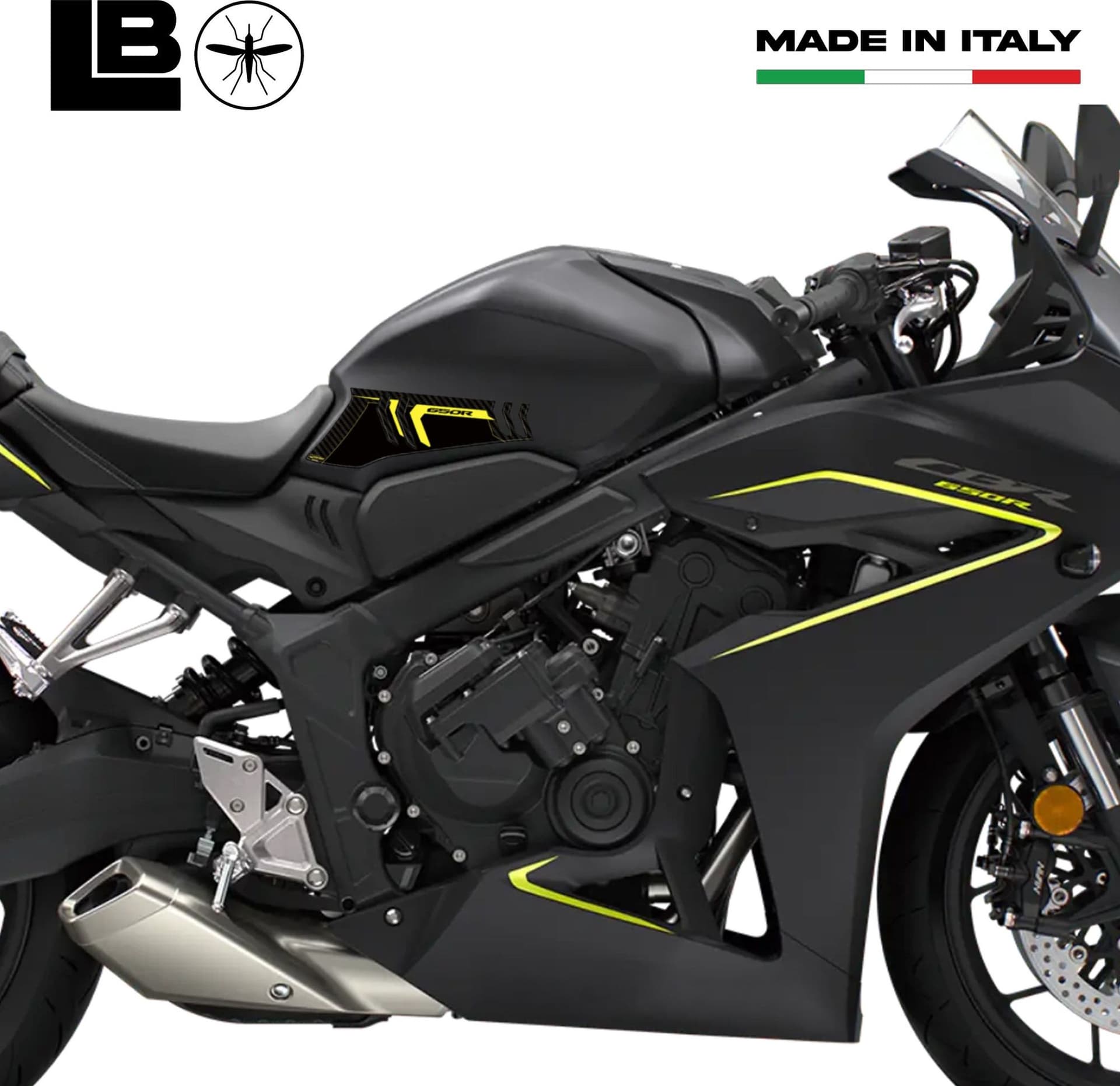 Adesivi 3D Protezioni Laterali serbatoio moto compatibili con Honda CBR650R 2026 - 3