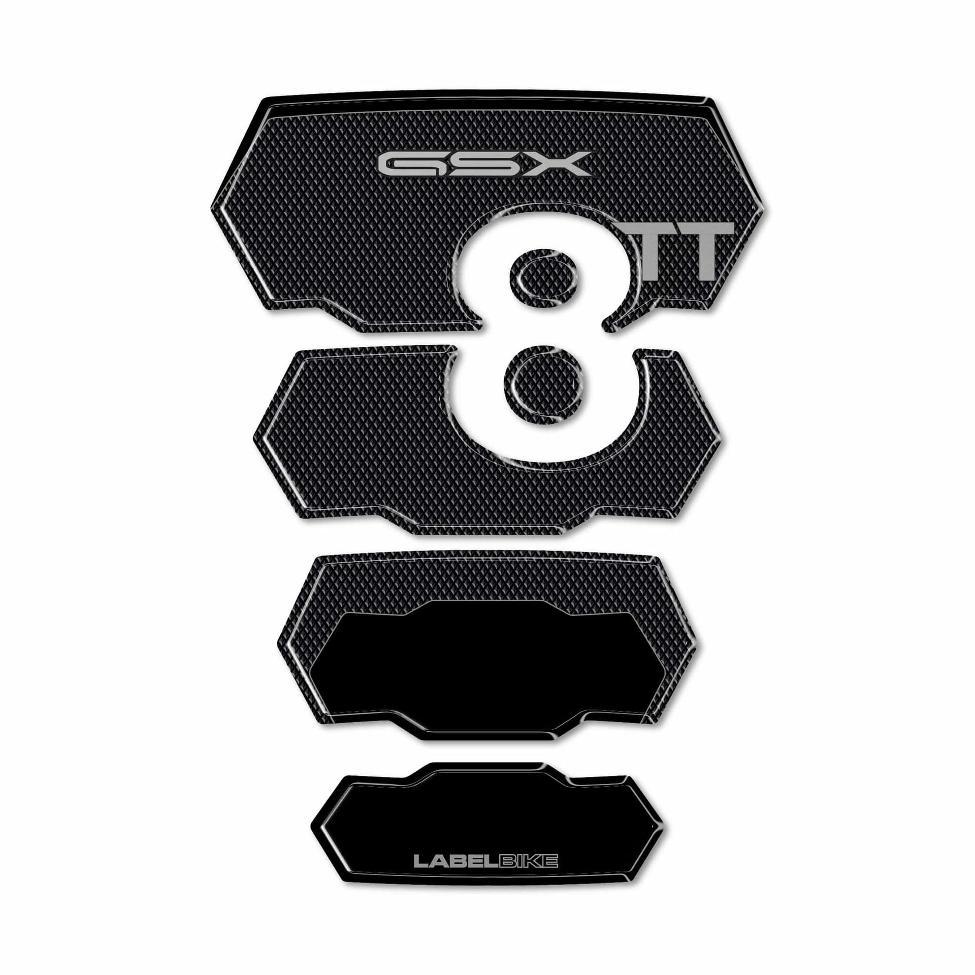 Adesivo resin 3D Protezione Paraserbatoio moto compatibile con Suzuki GSX-8TT - 2