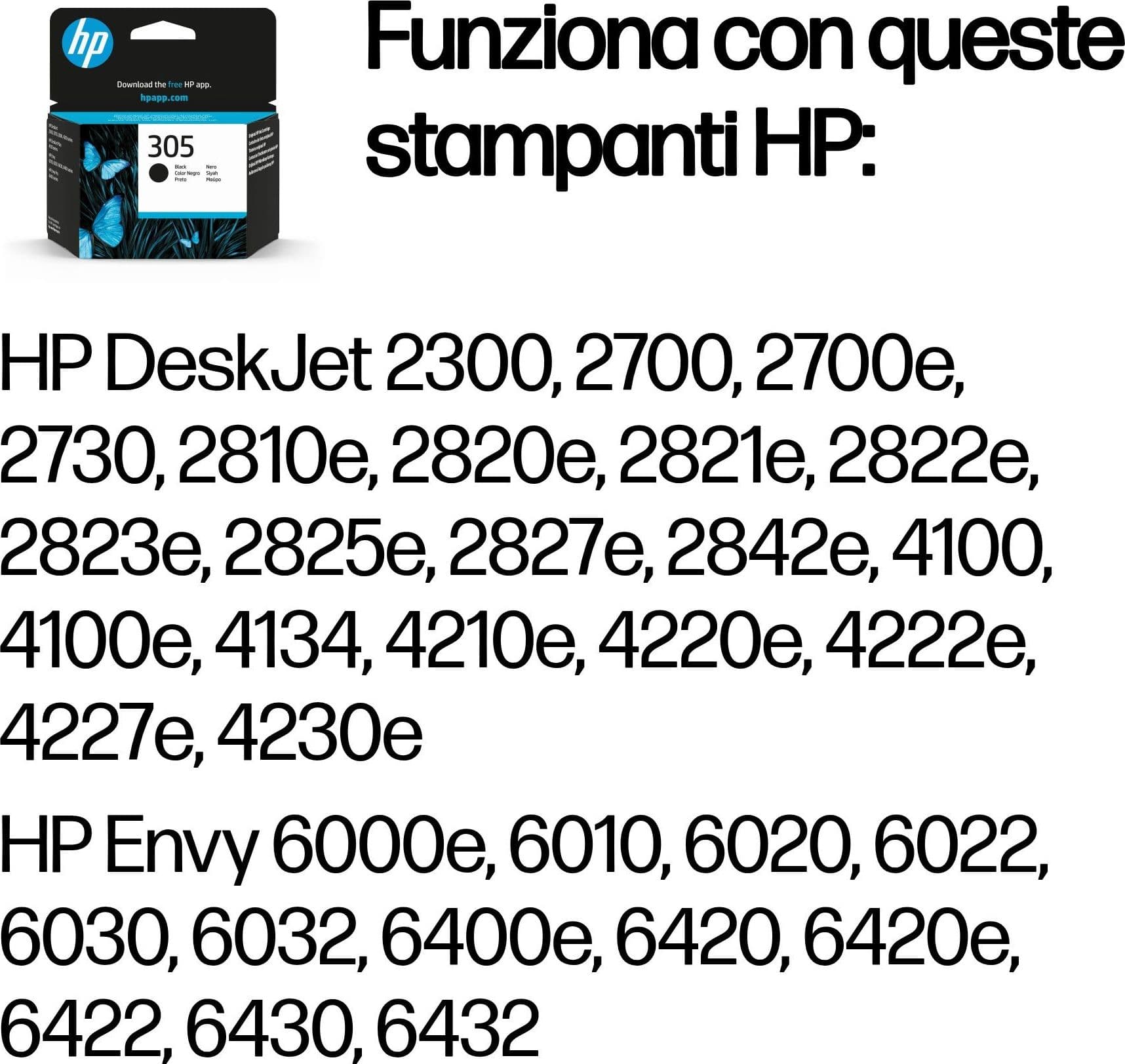 Cartuccia originale hp 305 bk 3ym61ae - 1