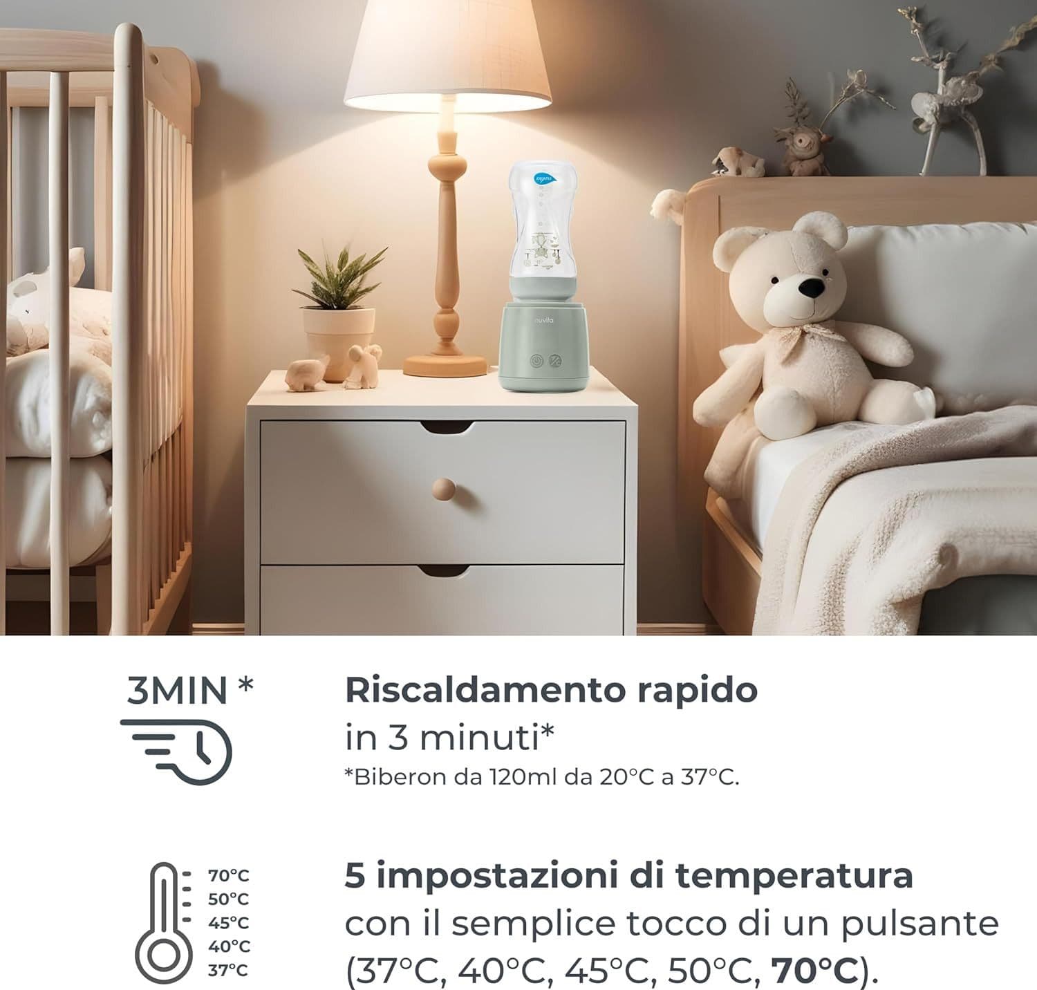 Nuvita - 1164 Mix70 Scaldabiberon Portatile - 6