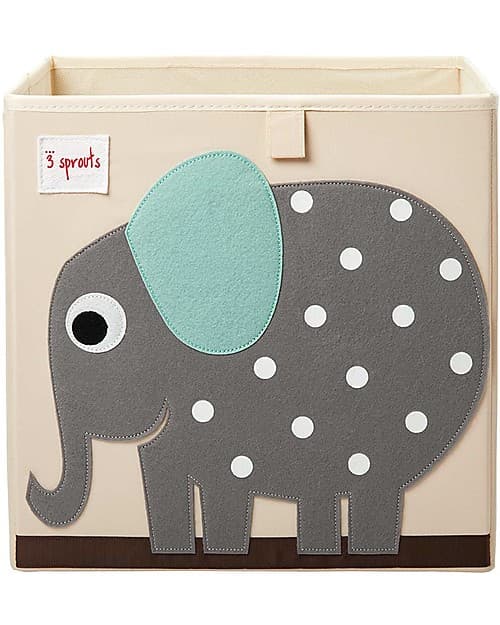 Contenitore Portaoggetti - Elefante Grigio - Compatibile con Scaffali  3 Sprouts