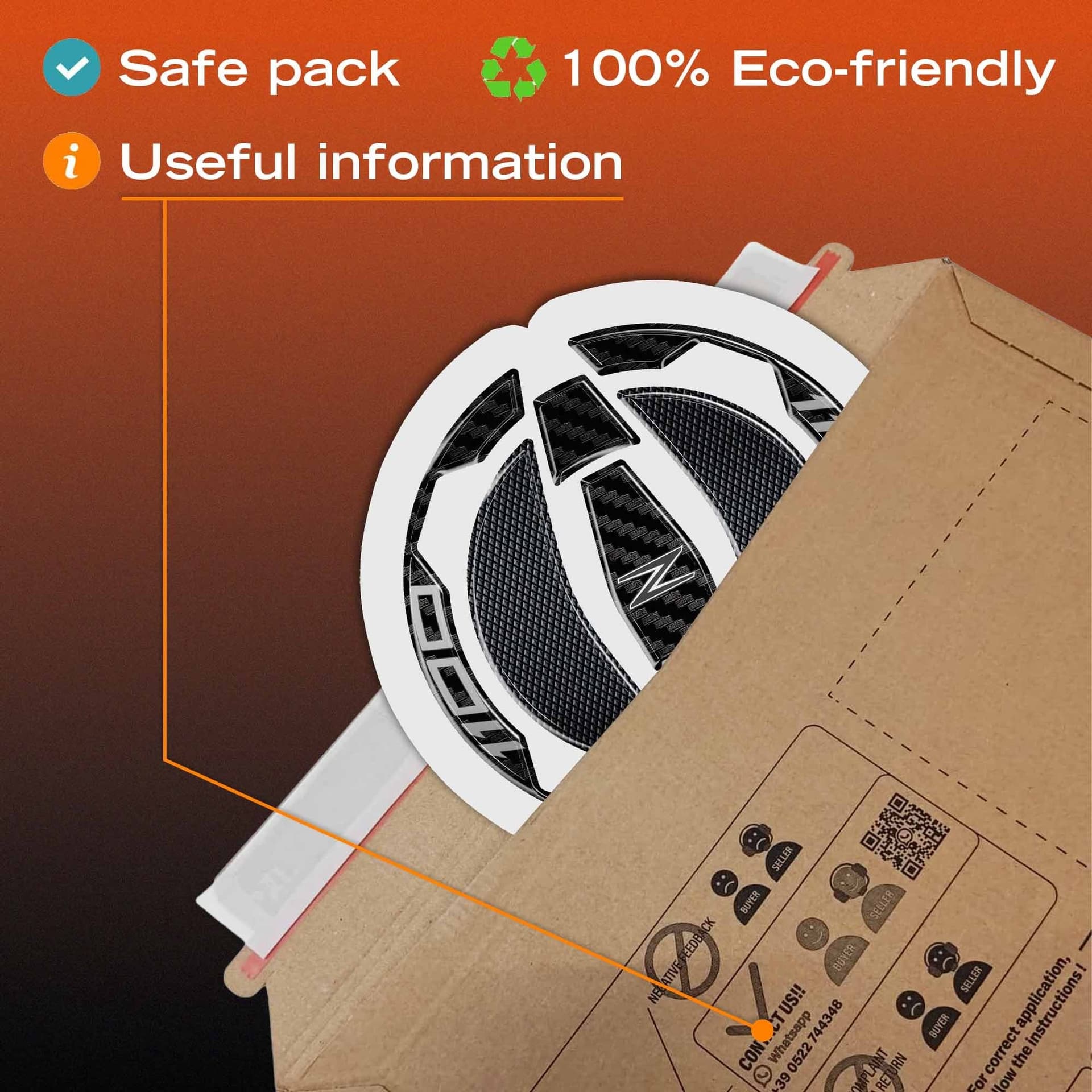Adesivo 3D Protezione Tappo Serbatoio moto compatibile con Kawasaki Z1100 2025-2026 - 5