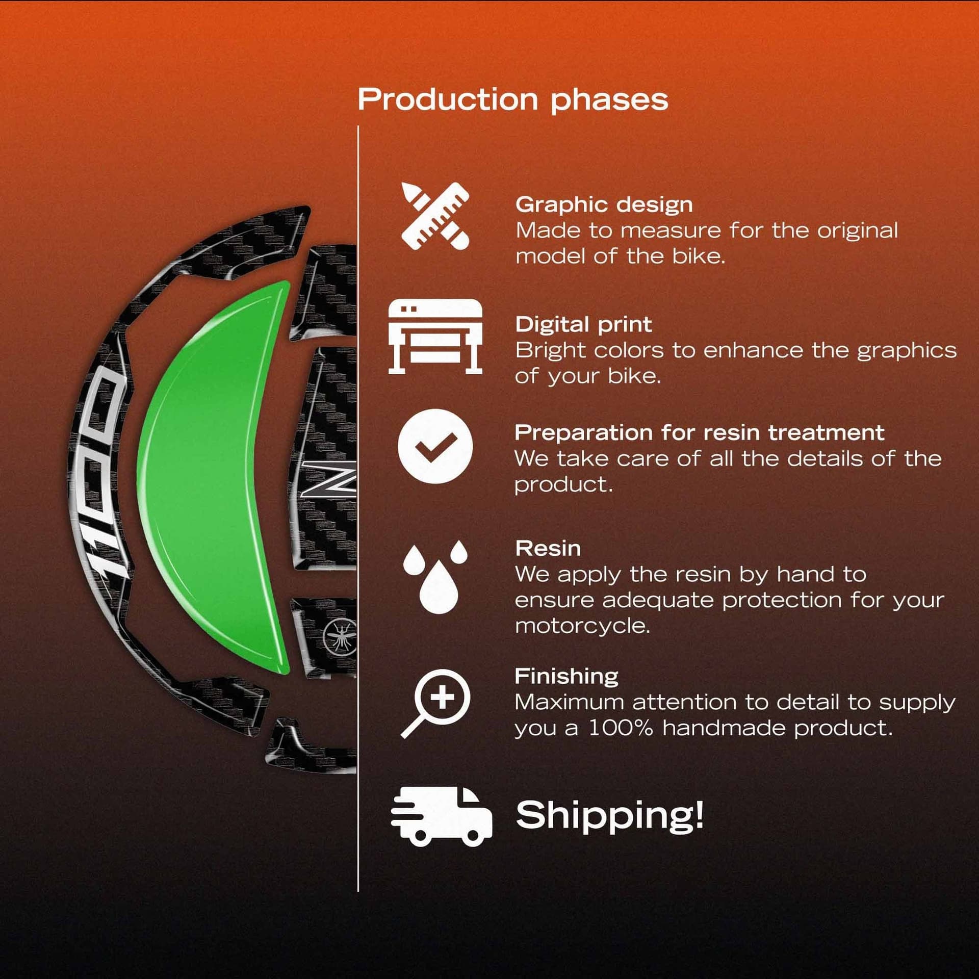 Adesivo 3D Protezione Tappo Serbatoio moto compatibile con Kawasaki Z1100 2025-2026 - 9