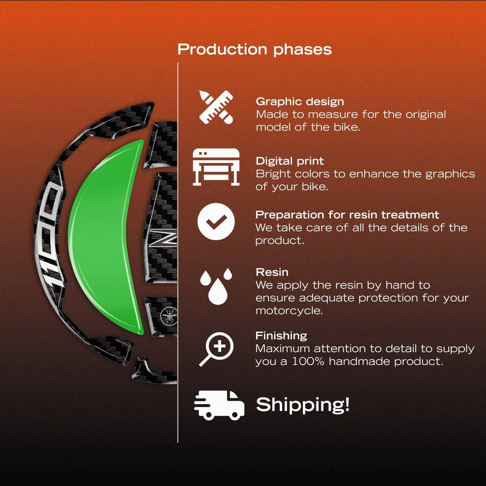 Adesivo 3D Protezione Tappo Serbatoio moto compatibile con Kawasaki Z1100 2025-2026 - 9