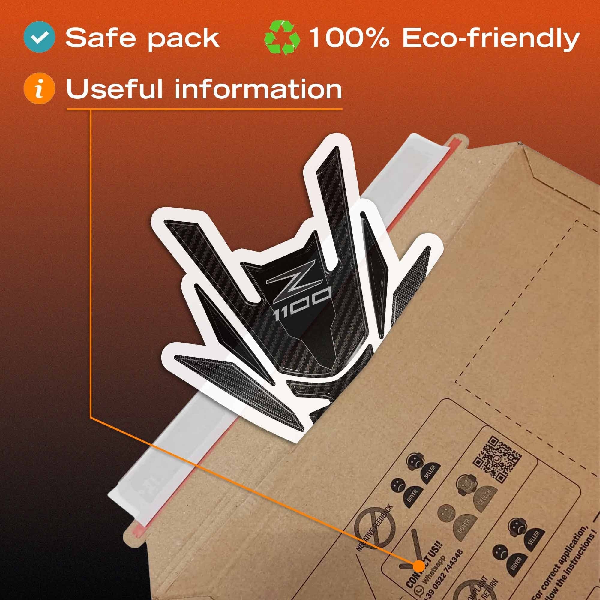 Paraserbatoio Adesivo 3D Protezione moto compatibile con Kawasaki Z1100 2026 - 6