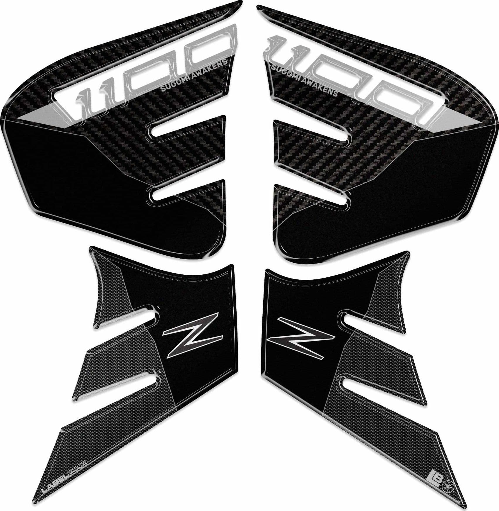 Protezioni Laterali Serbatoio Adesivi 3D compatibili con Kawasaki Z1100 2026 - 2