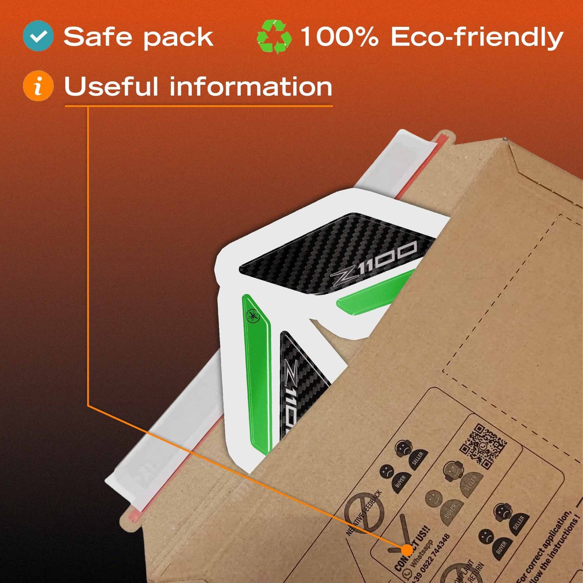 Protezioni Battitacco Moto Adesivi Gel 3D compatibili con Kawasaki Z1100 2026 - 12