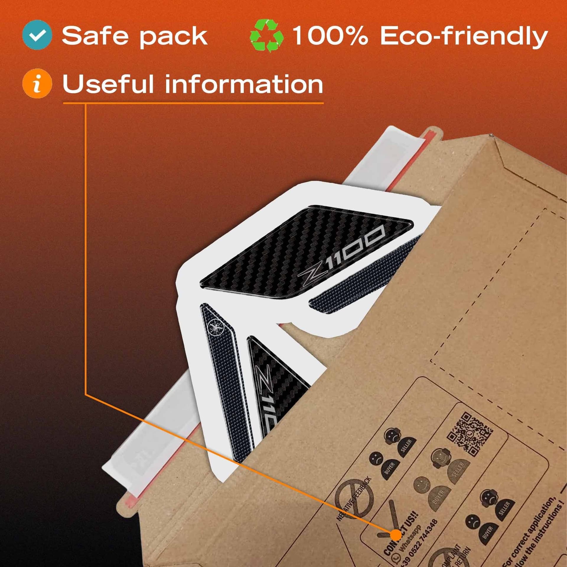 Protezioni Battitacco Moto Adesivi Gel 3D compatibili con Kawasaki Z1100 2026 - 6