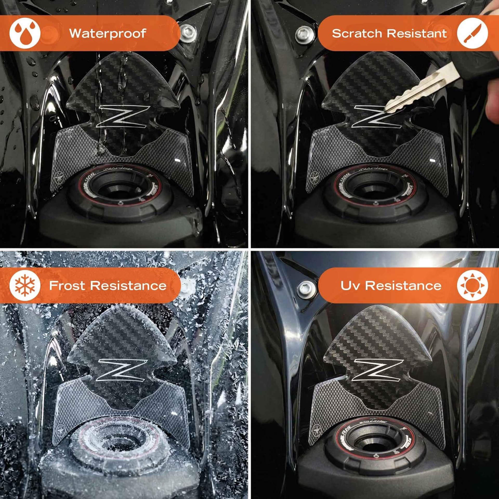 Protezioni Chiave Accensione Moto Adesivi 3D compatibili con Kawasaki Z1100 2026 - 4