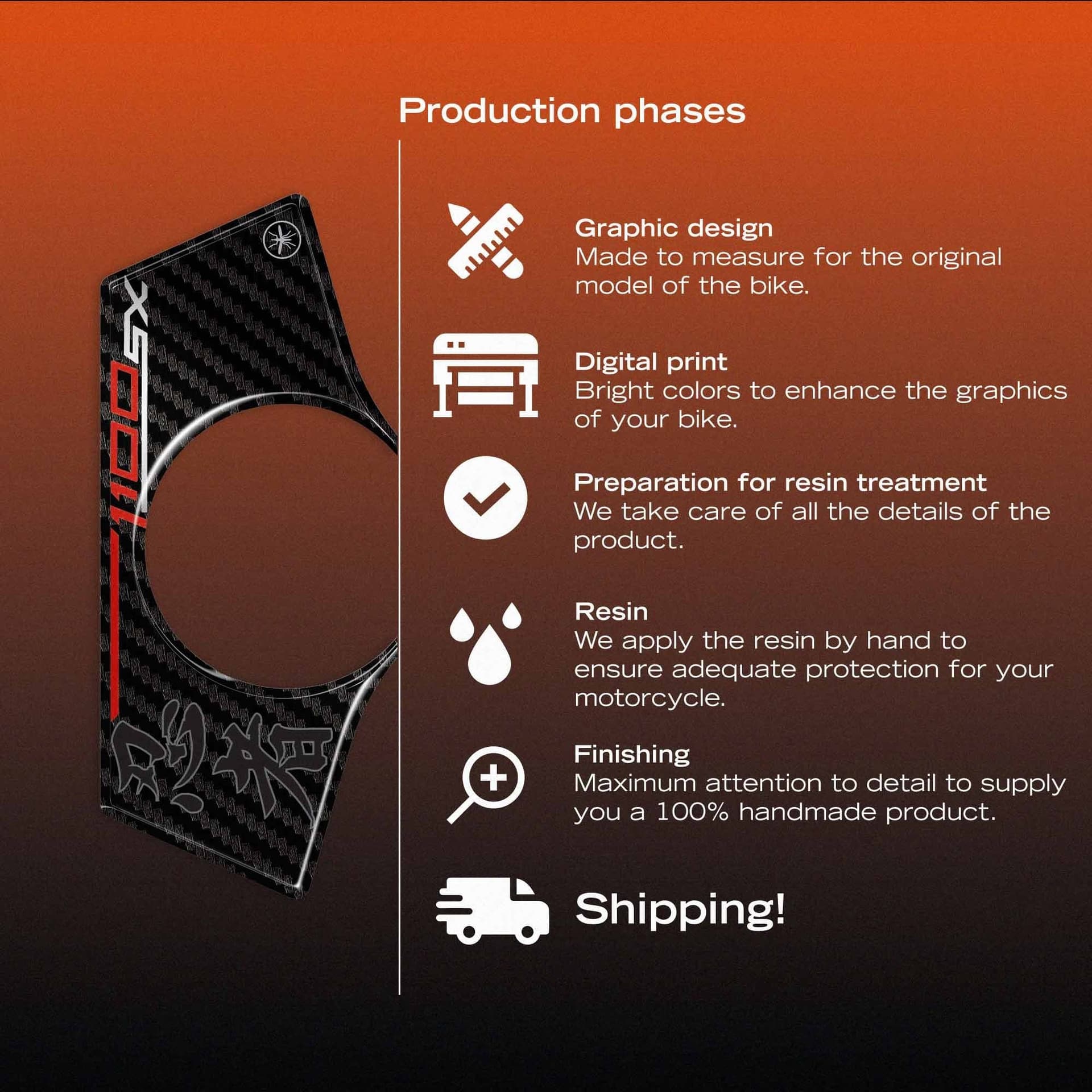 Adesivo 3D Protezione piastra forcella compatibile con Kawasaki Ninja 1100SX - 14