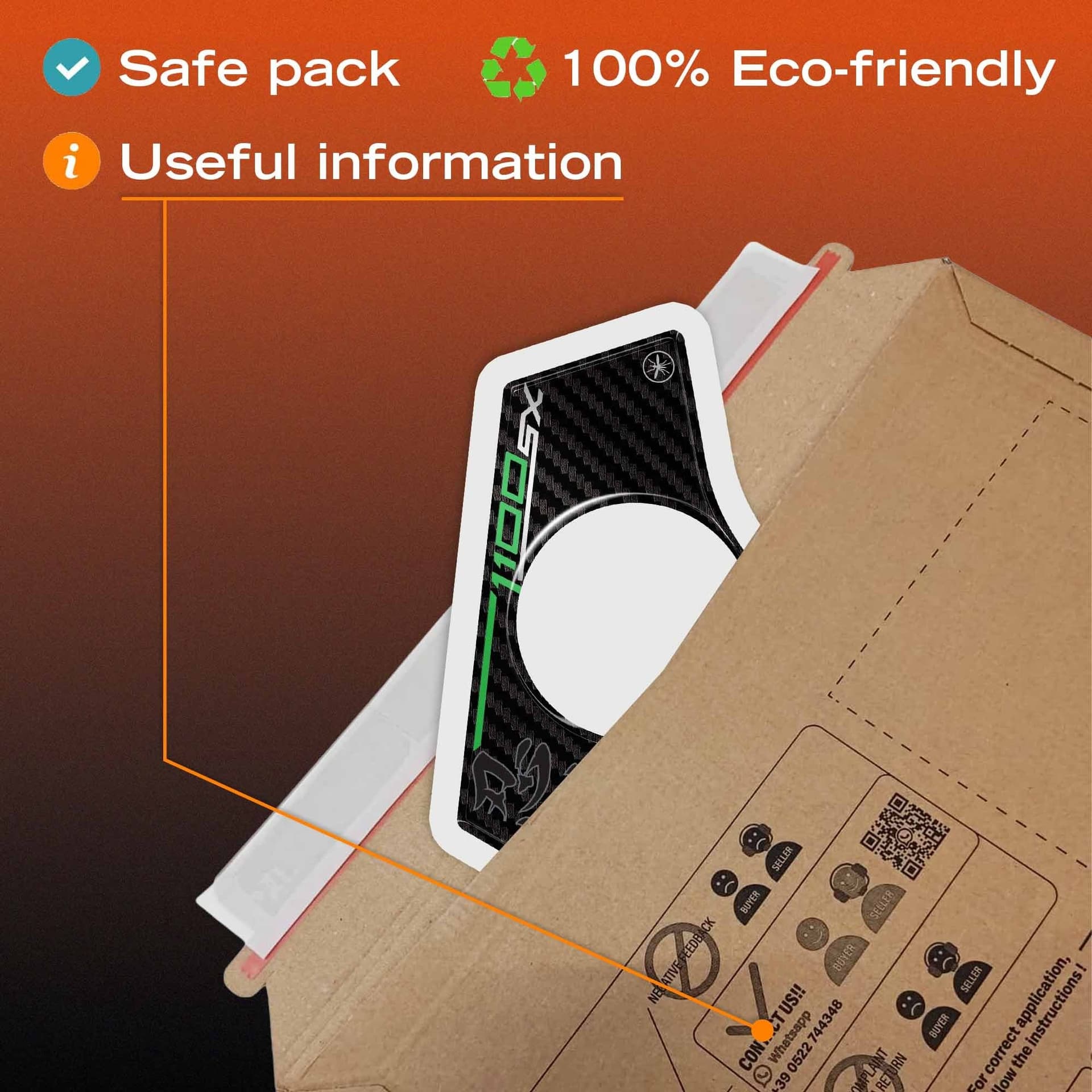 Adesivo 3D Protezione piastra forcella compatibile con Kawasaki Ninja 1100SX - 20