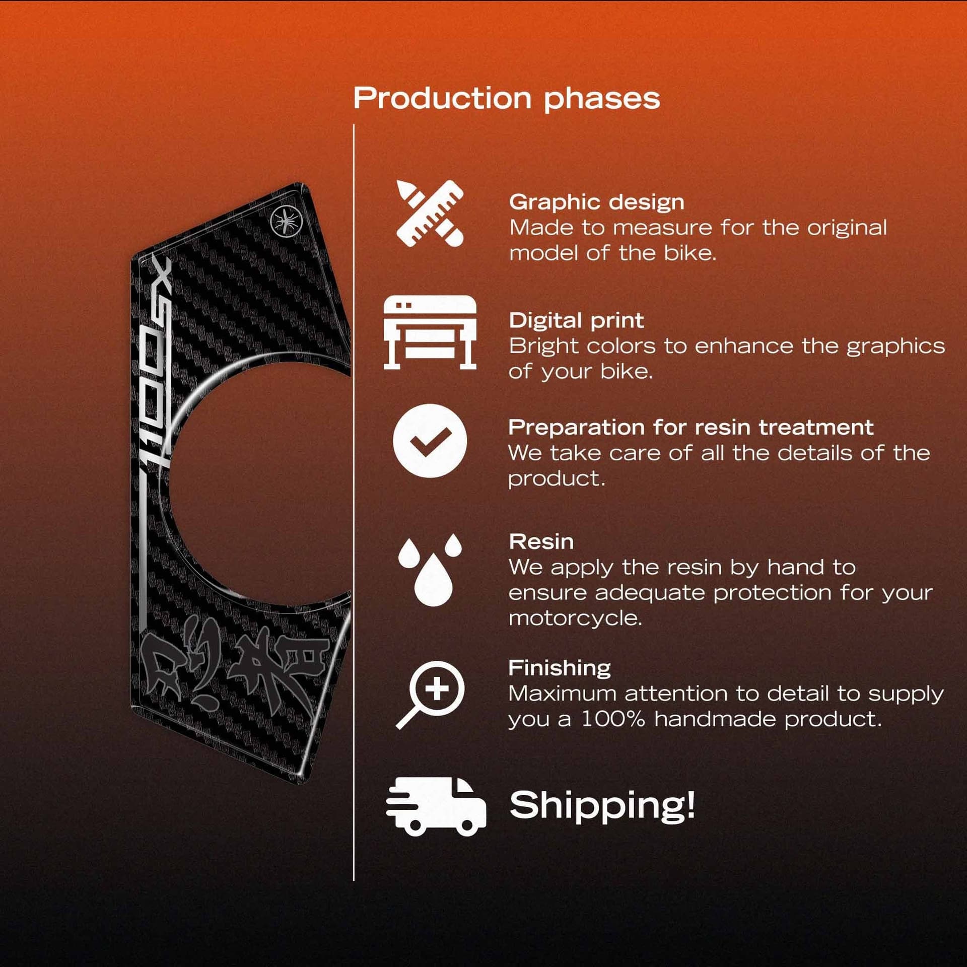 Adesivo 3D Protezione piastra forcella compatibile con Kawasaki Ninja 1100SX - 4