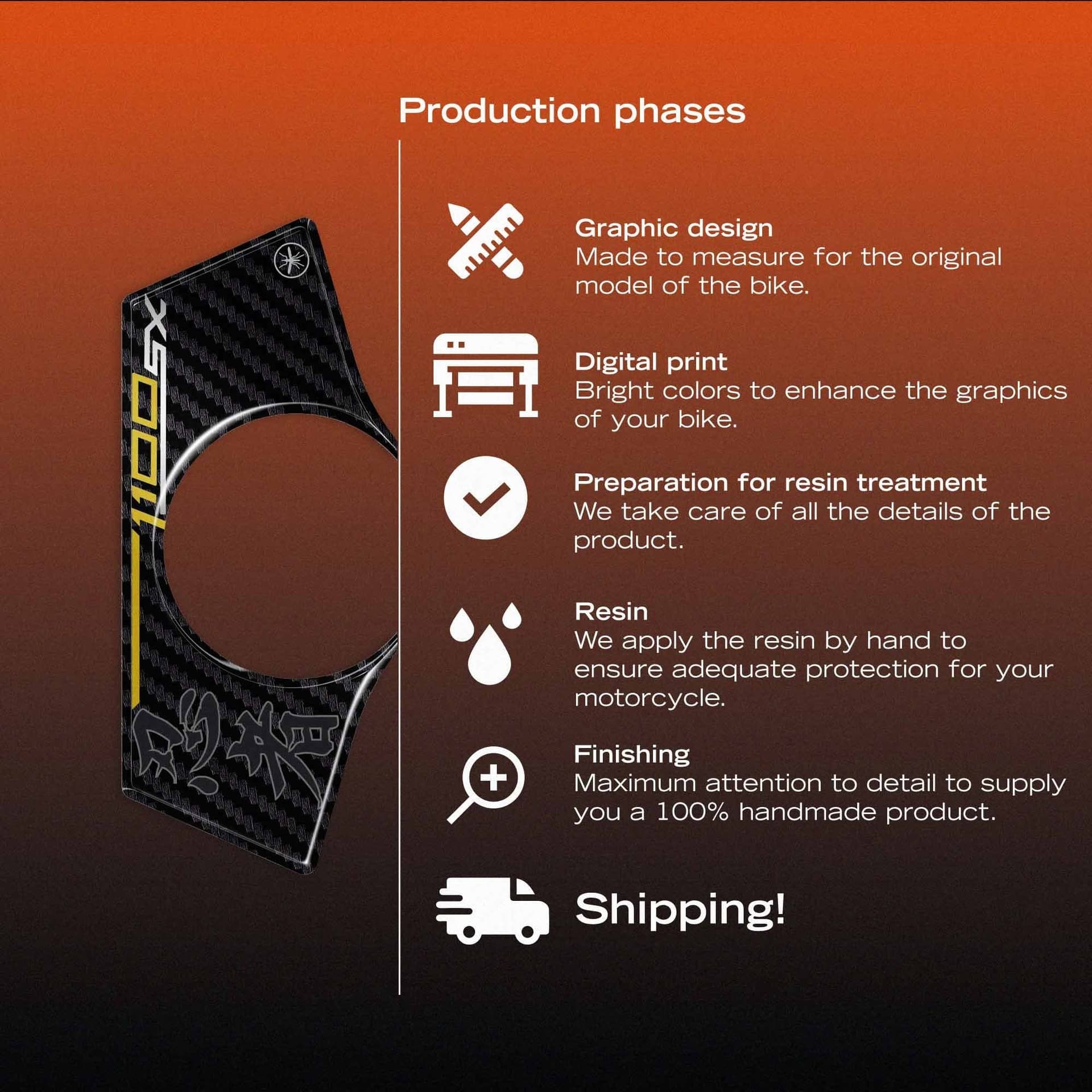 Adesivo 3D Protezione piastra forcella compatibile con Kawasaki Ninja 1100SX - 9