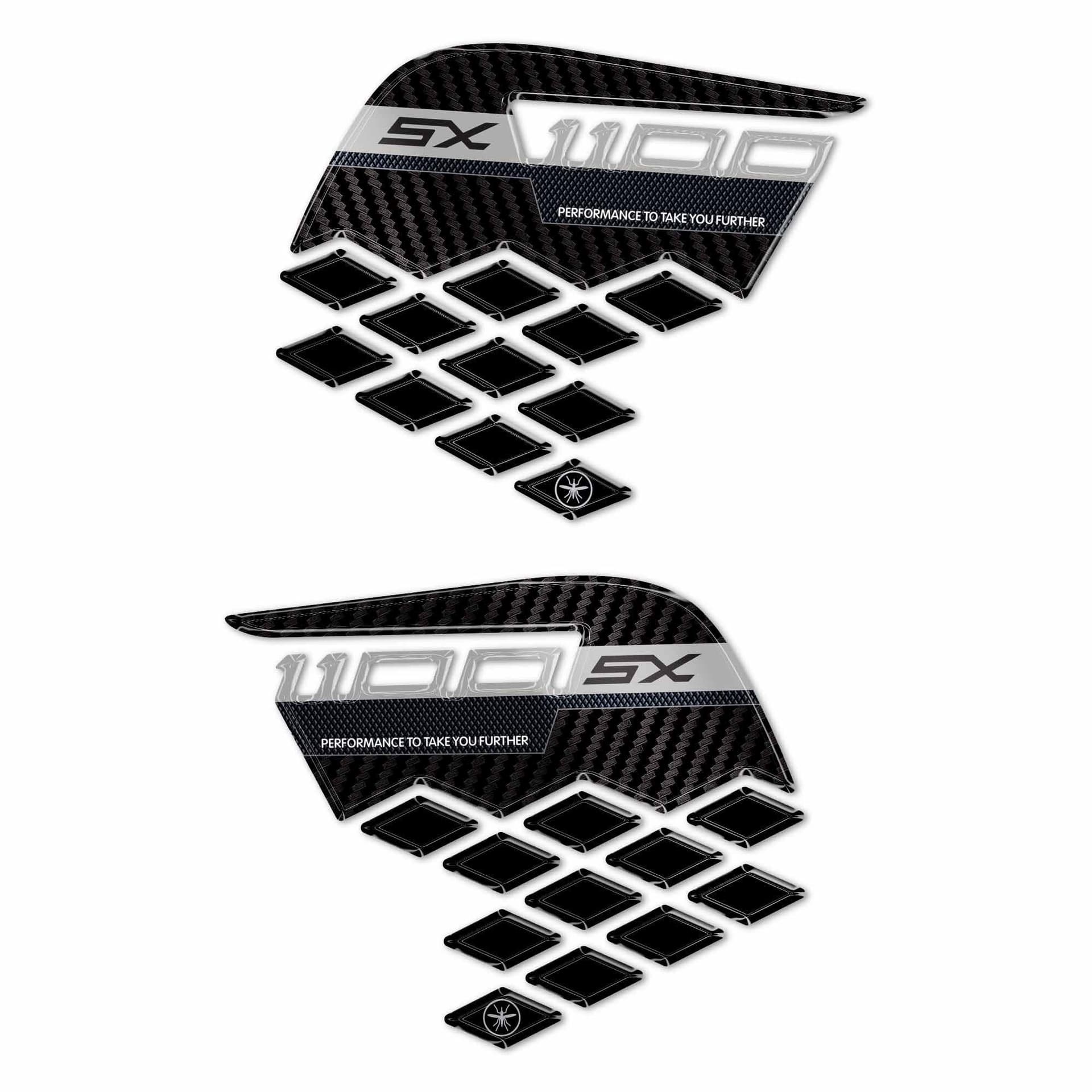 Protezioni Laterali Serbatoio Adesivi 3D compatibili con Kawasaki Ninja 1100SX - 2