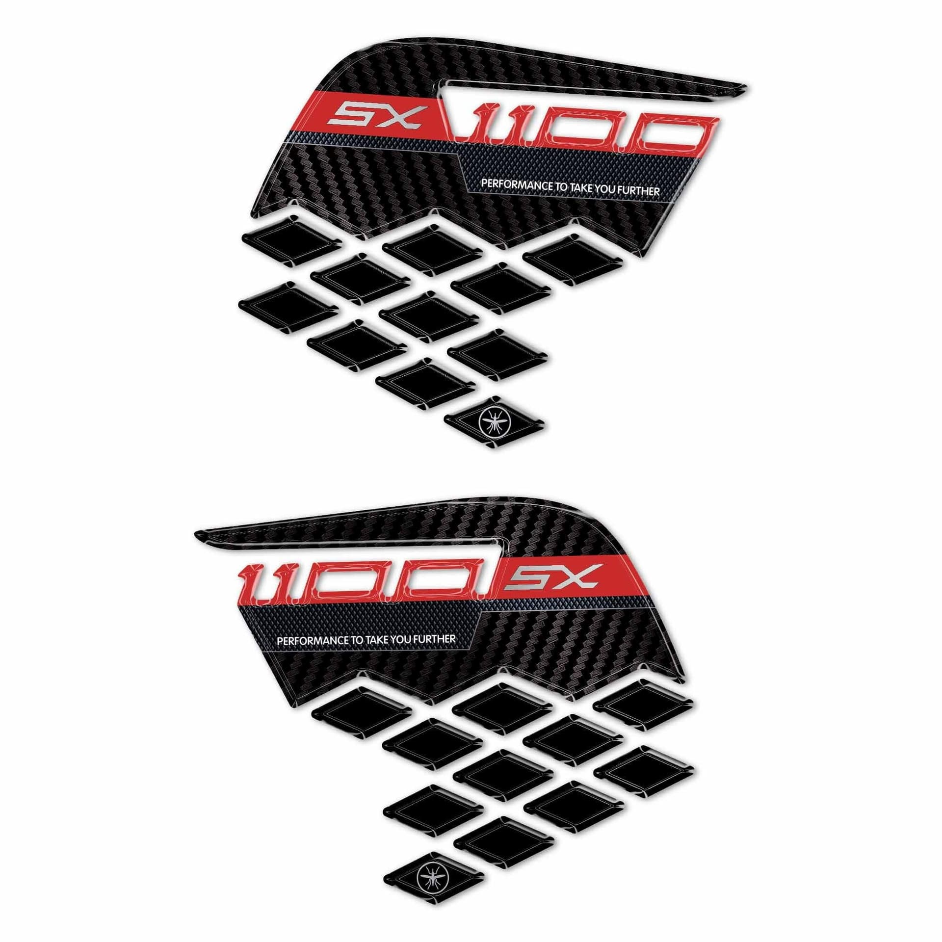 Protezioni Laterali Serbatoio Adesivi 3D compatibili con Kawasaki Ninja 1100SX - 14