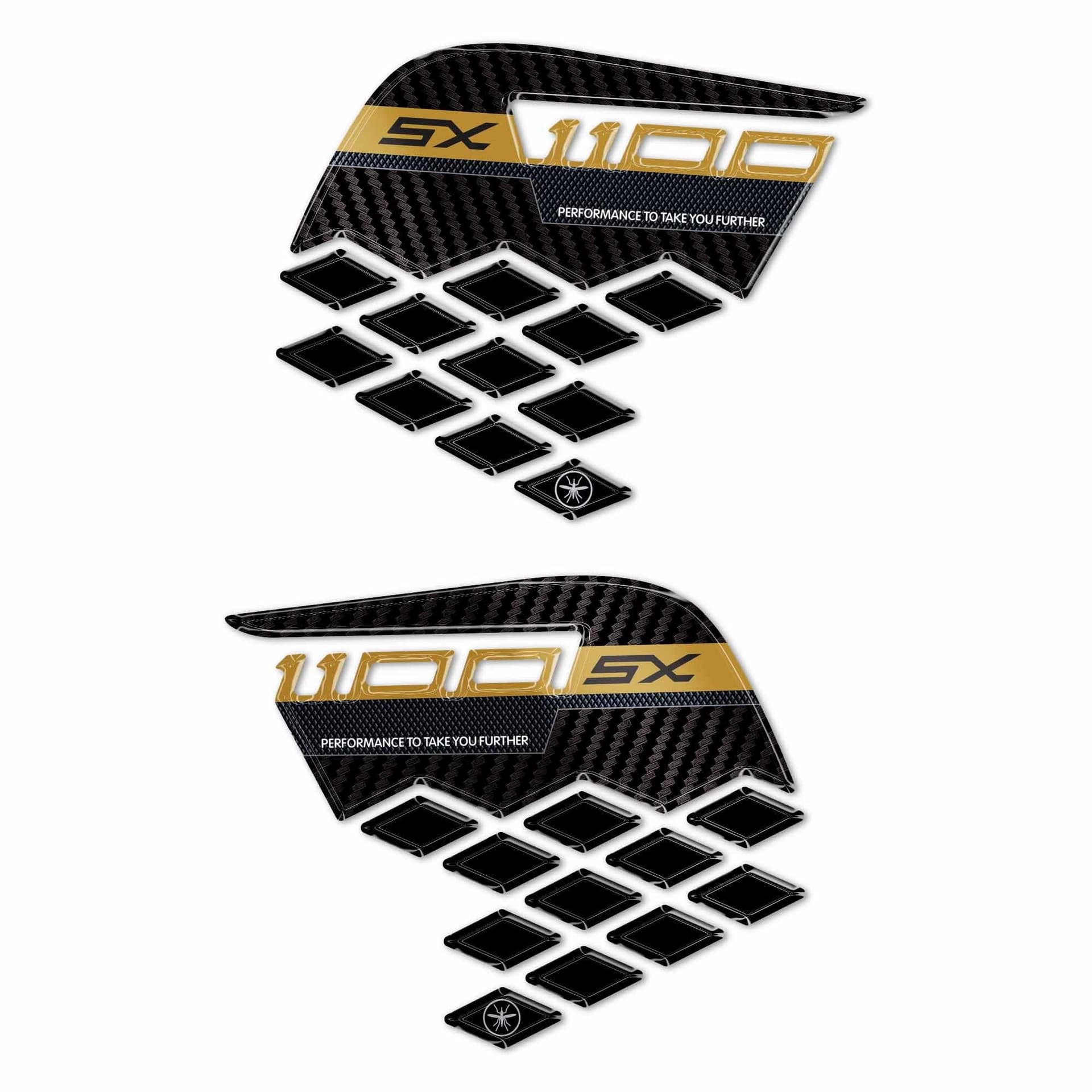 Protezioni Laterali Serbatoio Adesivi 3D compatibili con Kawasaki Ninja 1100SX - 8