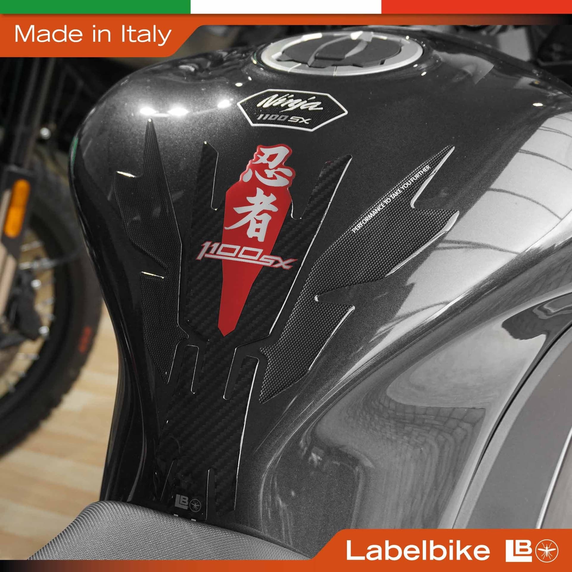 Paraserbatoio Adesivo 3D Protezione moto compatibile con Kawasaki Ninja 1100SX - 15