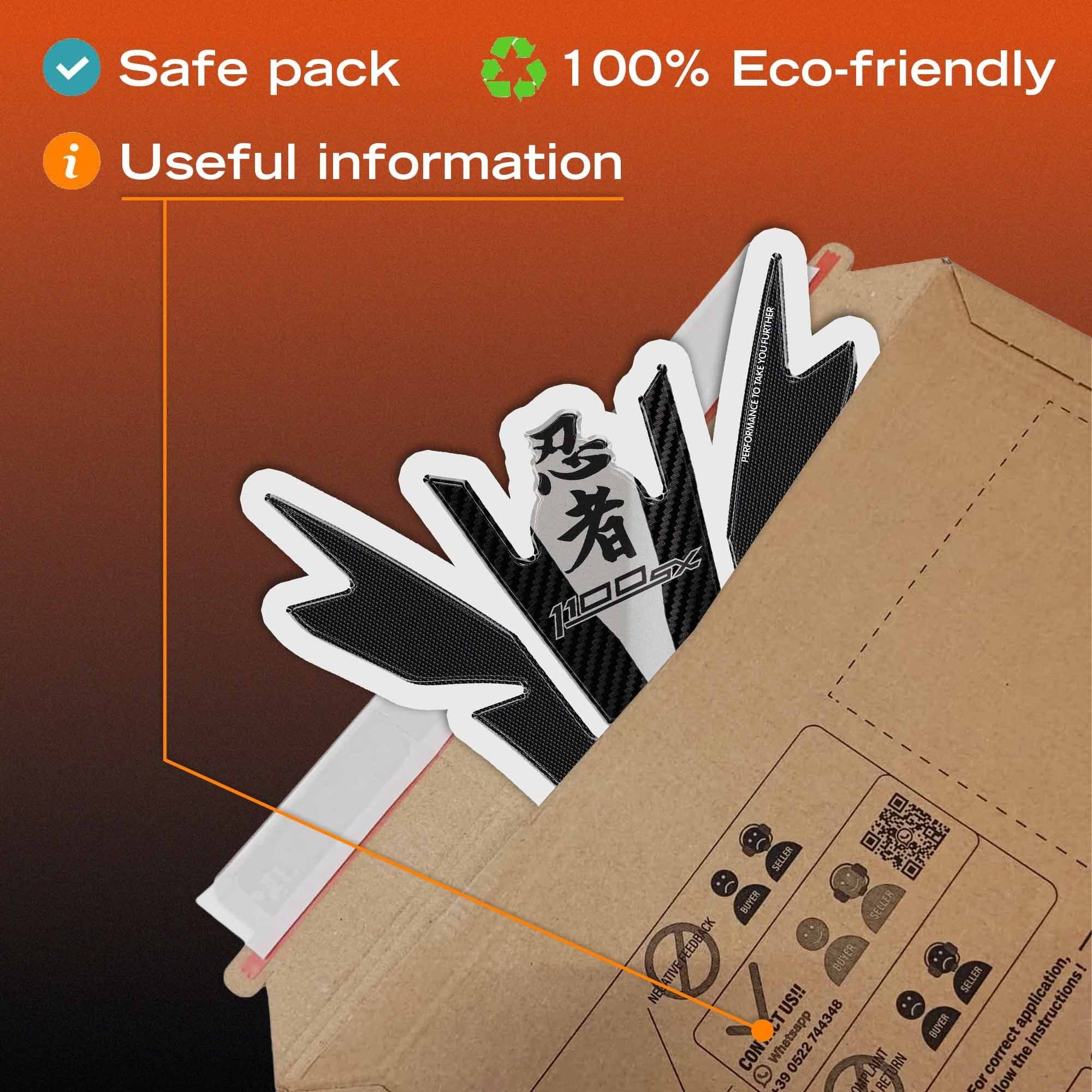 Paraserbatoio Adesivo 3D Protezione moto compatibile con Kawasaki Ninja 1100SX - 6