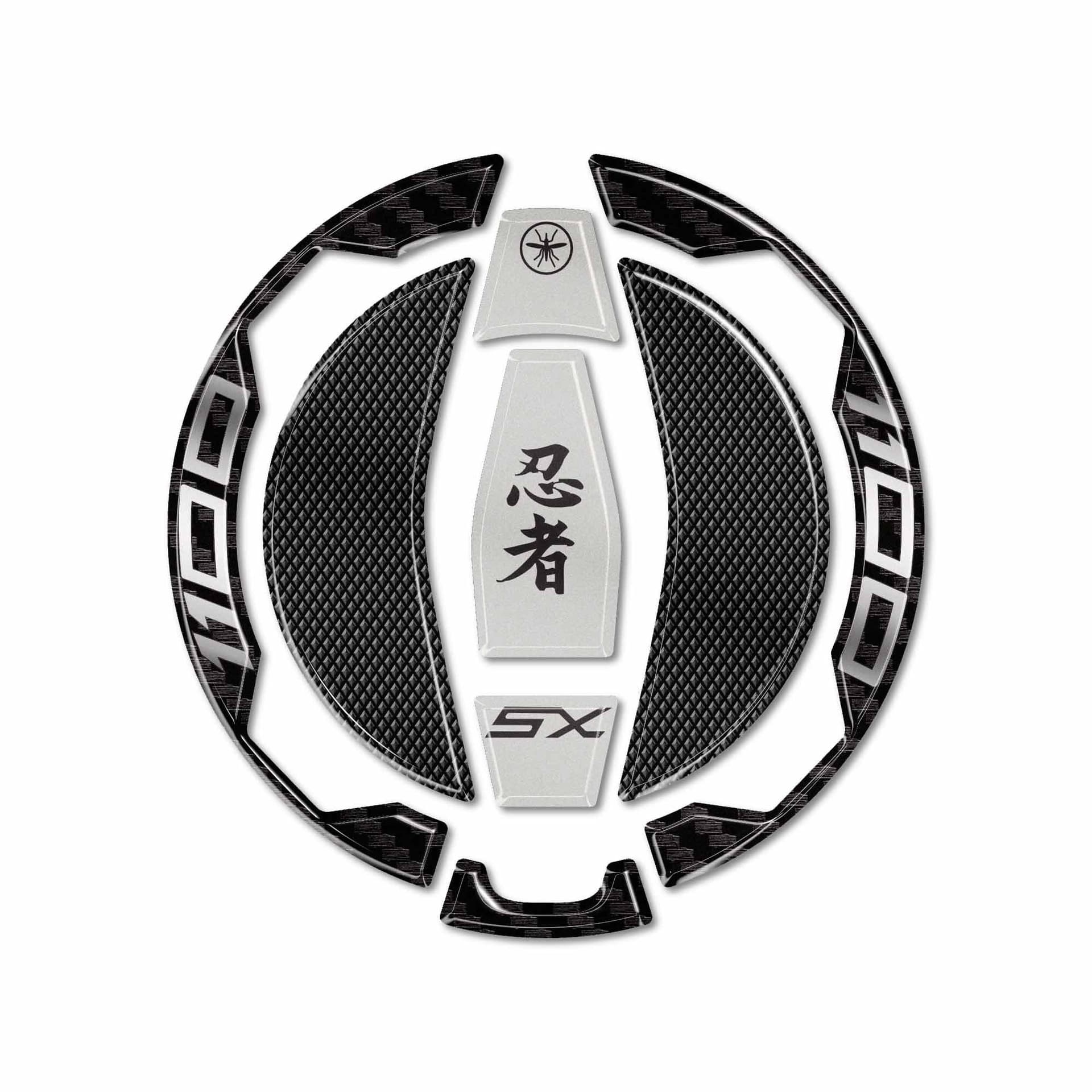 Adesivo Protezione Tappo Serbatoio moto compatibile con Kawasaki Ninja 1100SX - 2