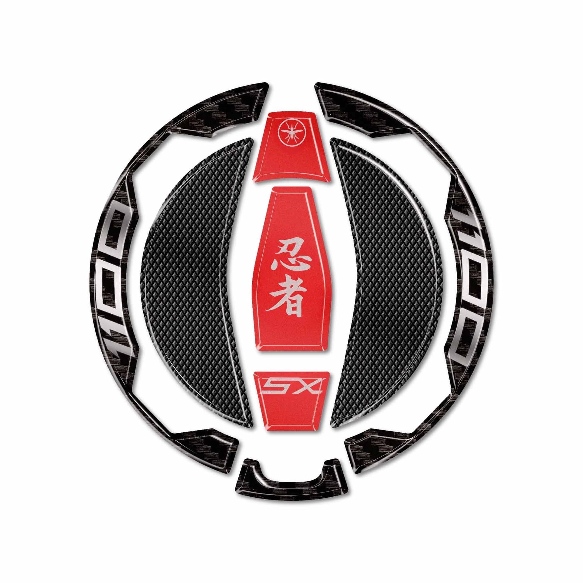 Adesivo Protezione Tappo Serbatoio moto compatibile con Kawasaki Ninja 1100SX - 12