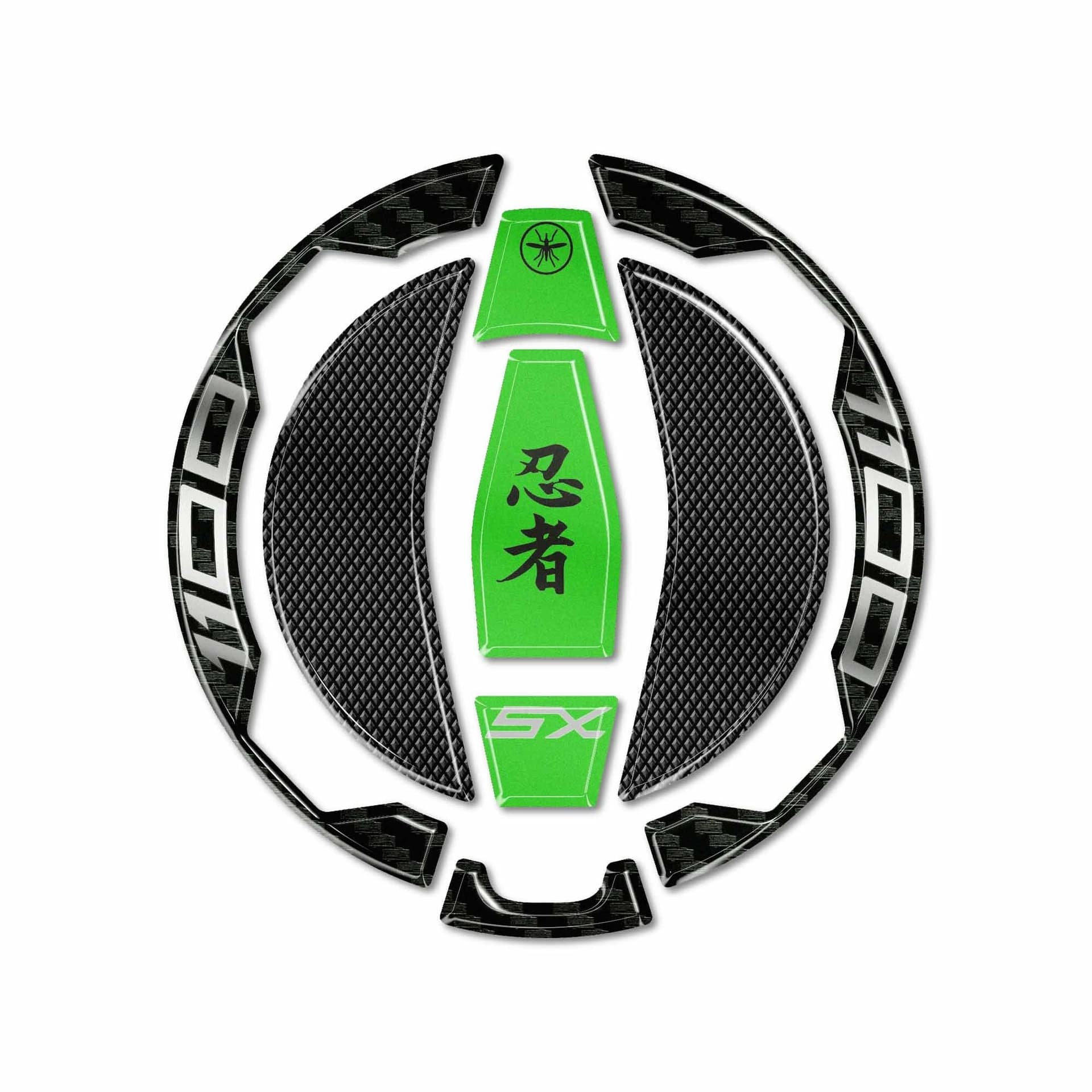 Adesivo Protezione Tappo Serbatoio moto compatibile con Kawasaki Ninja 1100SX - 17