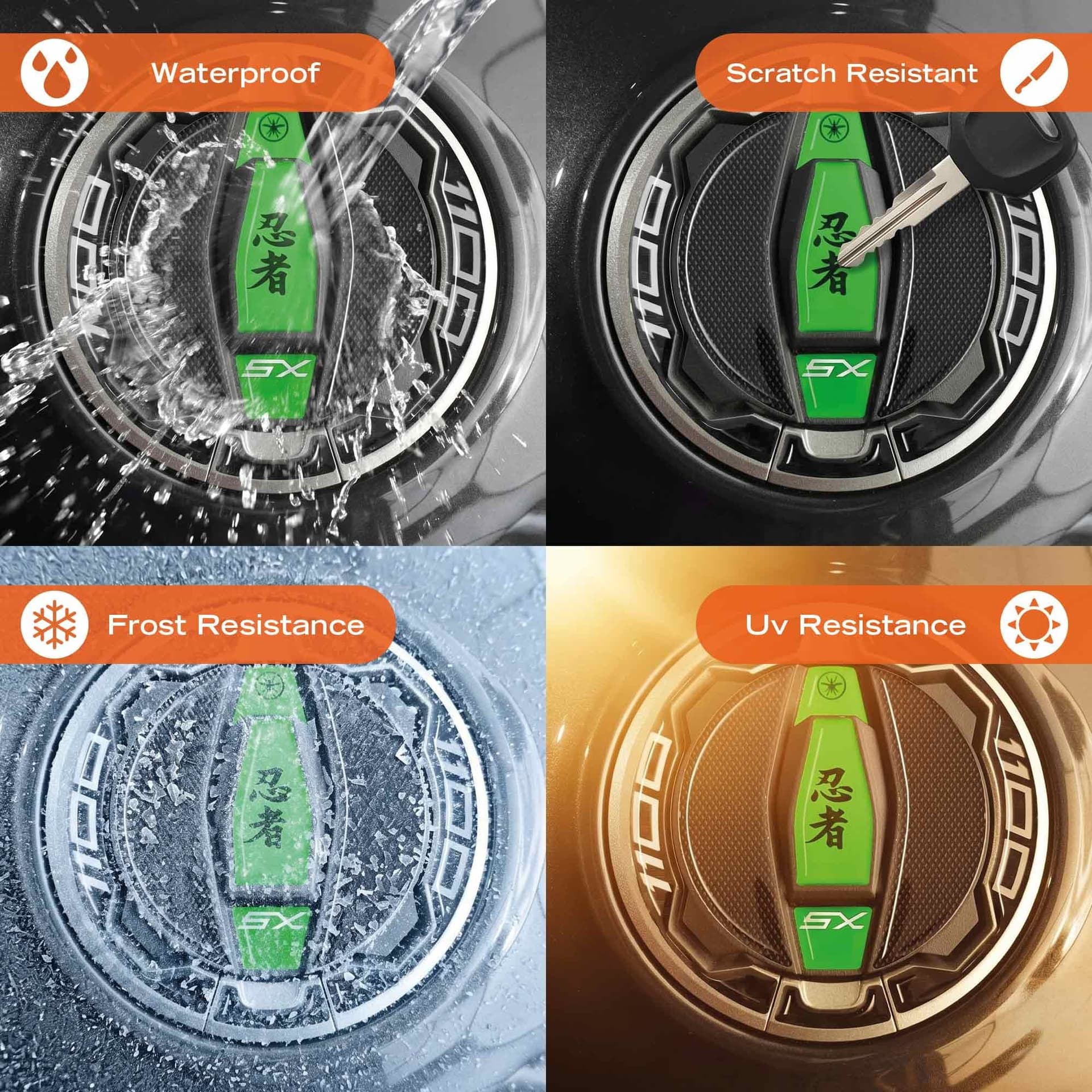 Adesivo Protezione Tappo Serbatoio moto compatibile con Kawasaki Ninja 1100SX - 18