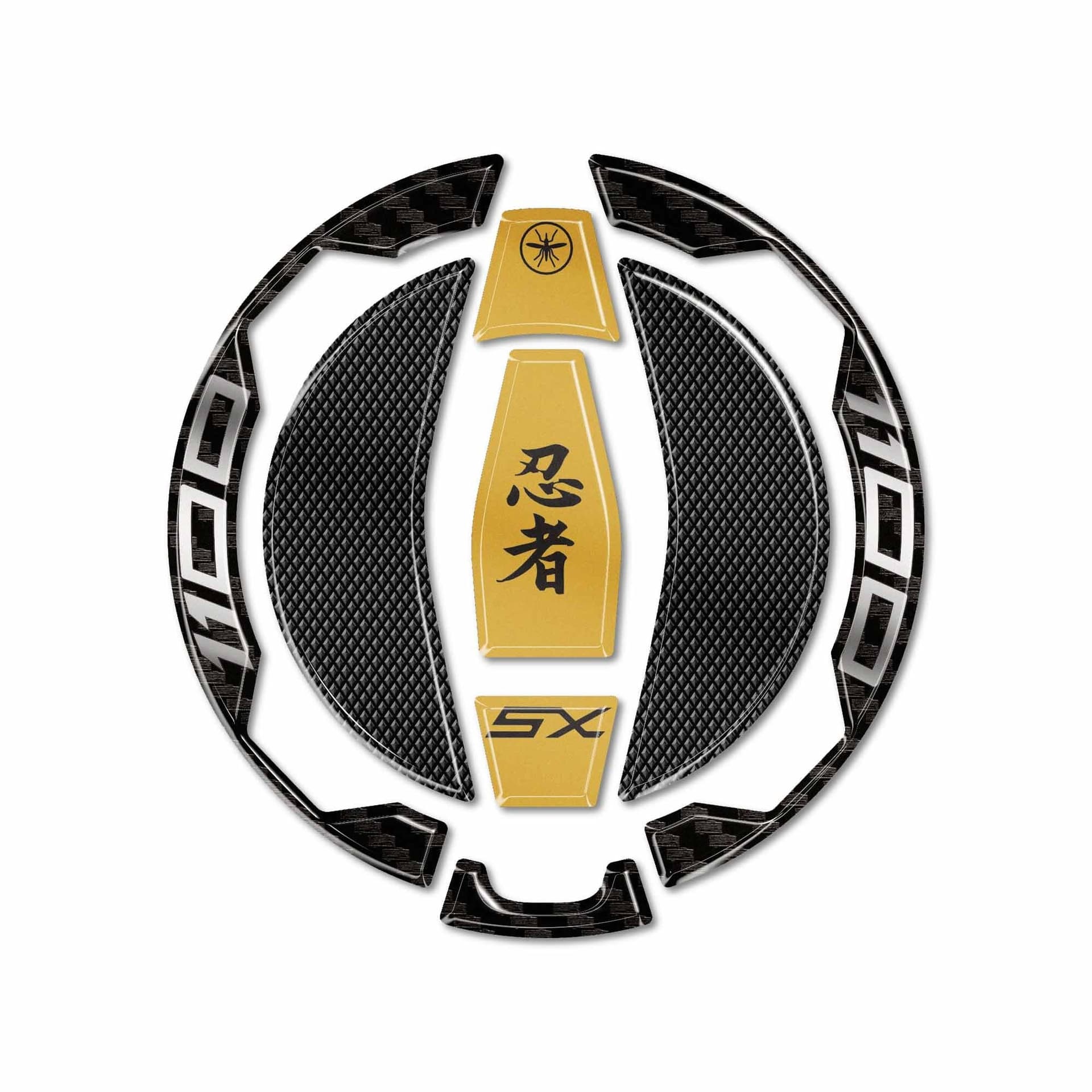 Adesivo Protezione Tappo Serbatoio moto compatibile con Kawasaki Ninja 1100SX - 7