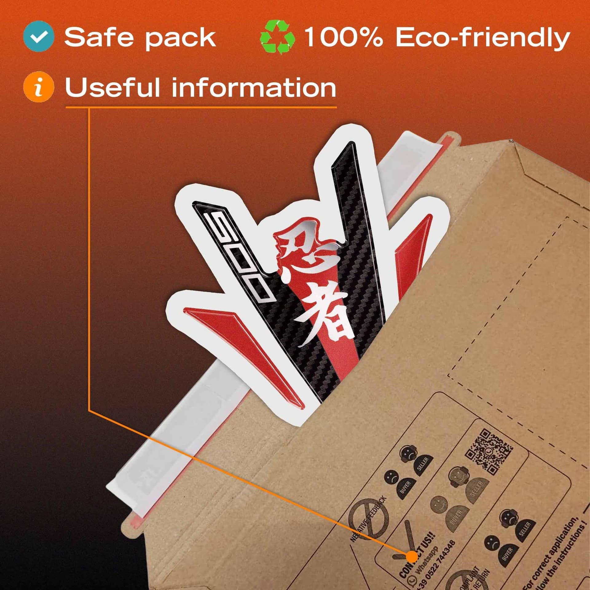 Paraserbatoio Adesivo Protezione moto compatibile con Kawasaki Ninja 500 2024-26 - 12