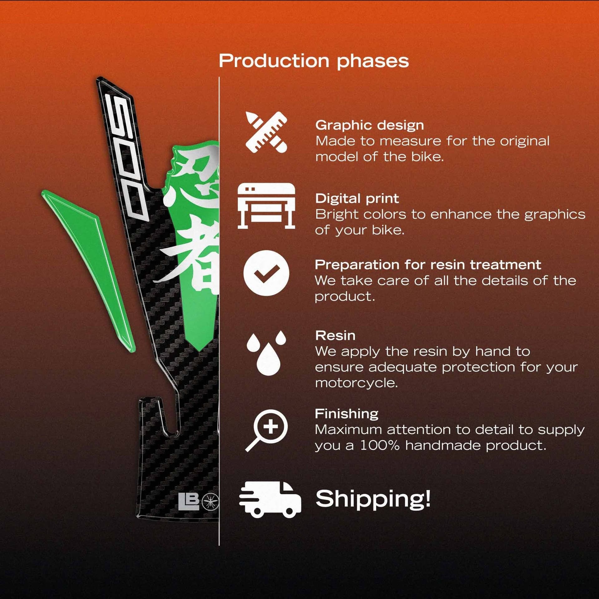 Paraserbatoio Adesivo Protezione moto compatibile con Kawasaki Ninja 500 2024-26 - 17