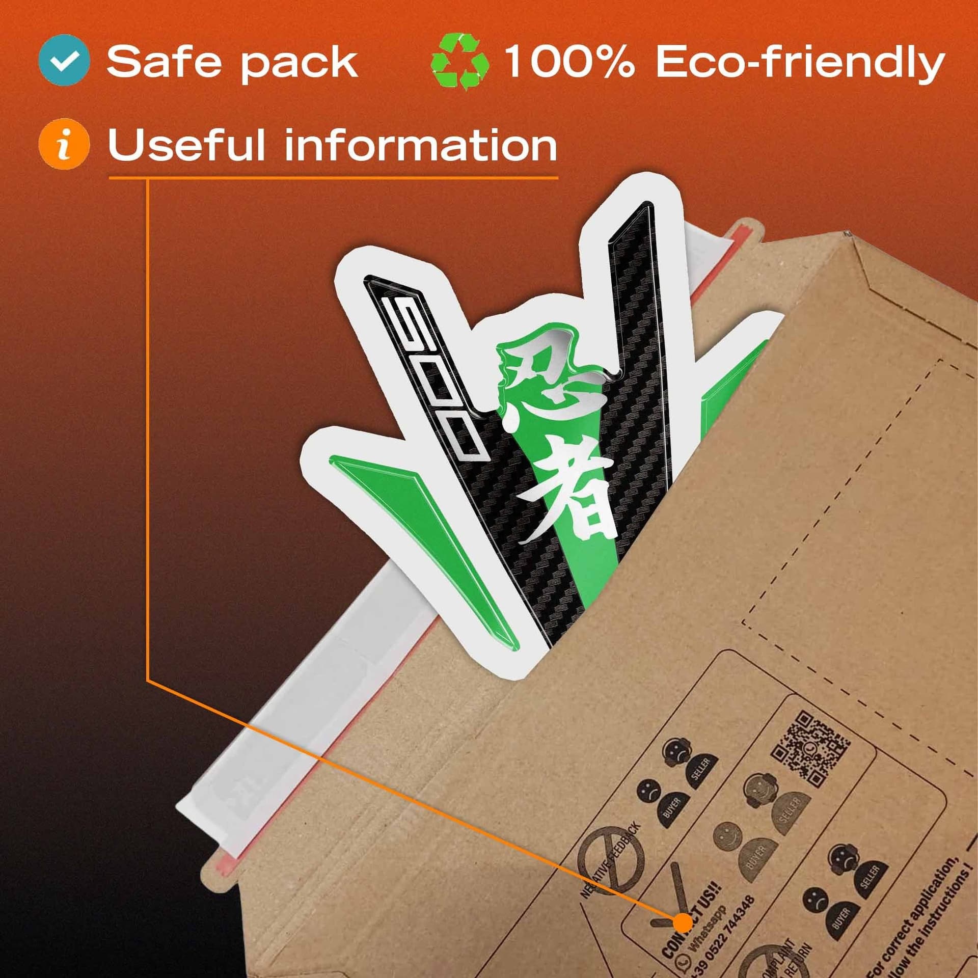 Paraserbatoio Adesivo Protezione moto compatibile con Kawasaki Ninja 500 2024-26 - 18