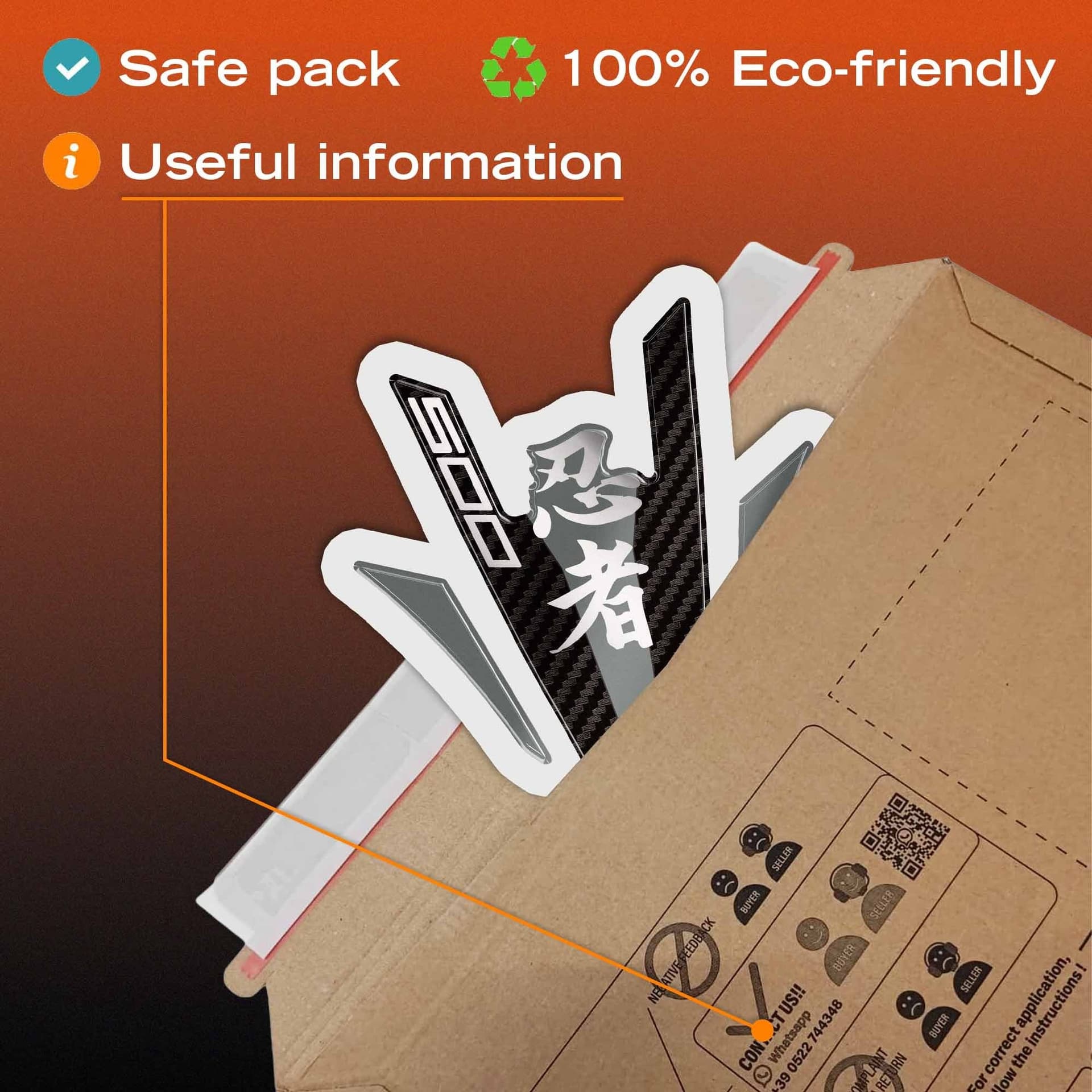 Paraserbatoio Adesivo Protezione moto compatibile con Kawasaki Ninja 500 2024-26 - 6