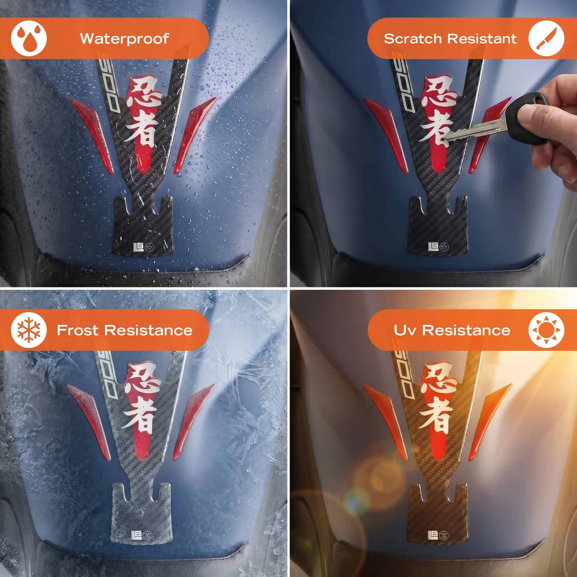 Paraserbatoio Adesivo Protezione moto compatibile con Kawasaki Ninja 500 2024-26 - 10