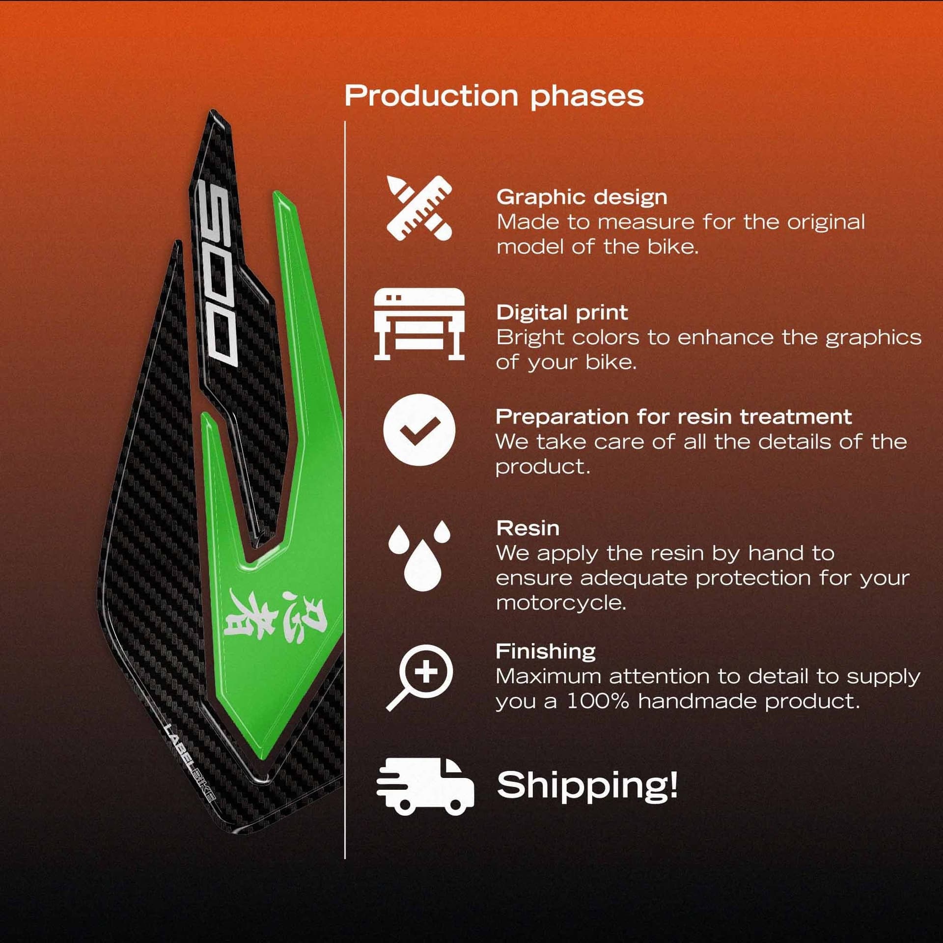 Protezioni Laterali Serbatoio Adesivi compatibili con Kawasaki Ninja 500 2024-26 - 17