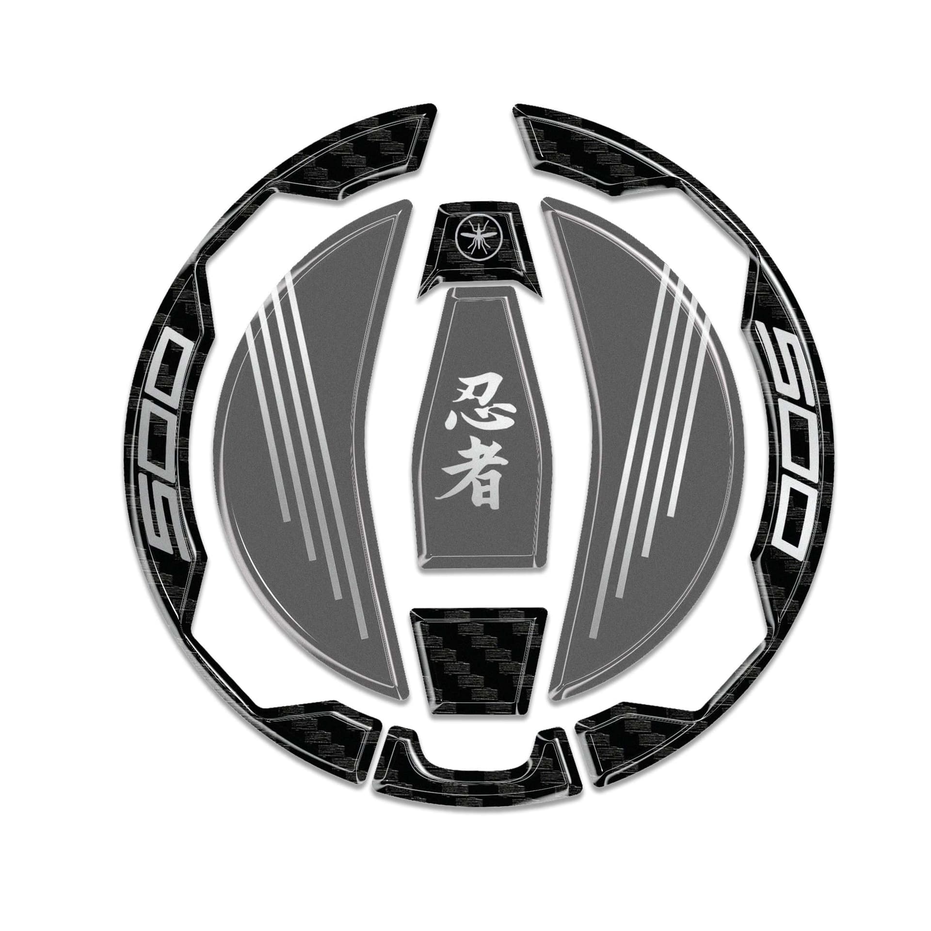 Adesivo 3D Protezione Tappo Serbatoio moto compatibile con Kawasaki Ninja 500 - 2