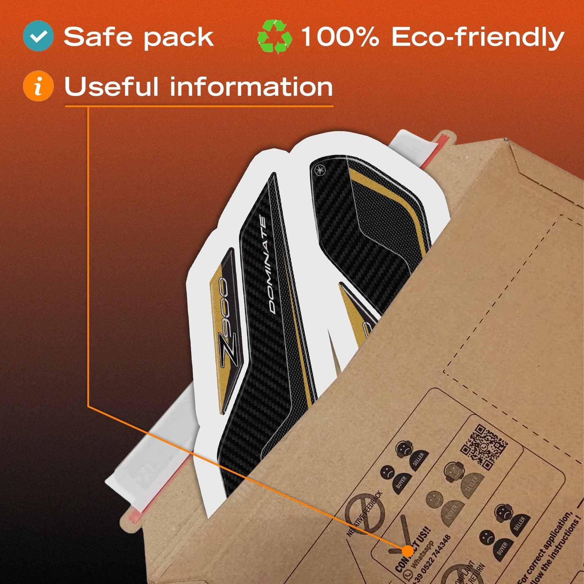 Protezioni Laterali Serbatoio moto Adesivi 3D compatibili con Kawasaki Z900 2026 - 6