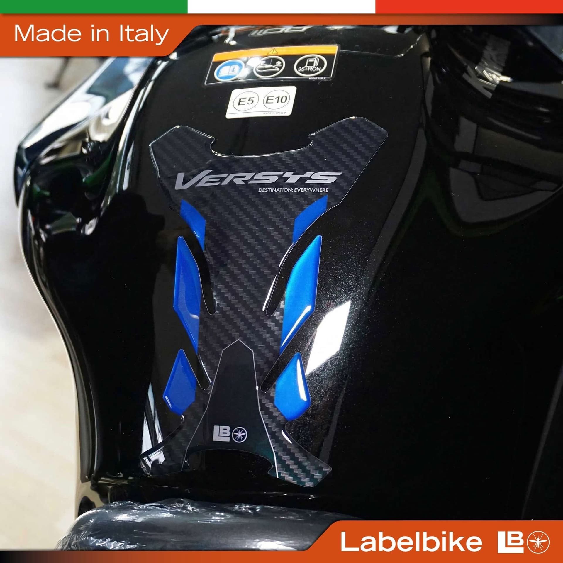 Adesivo 3D Paraserbatoio moto compatibile con Kawasaki Versys 650 2021-2026 - 14