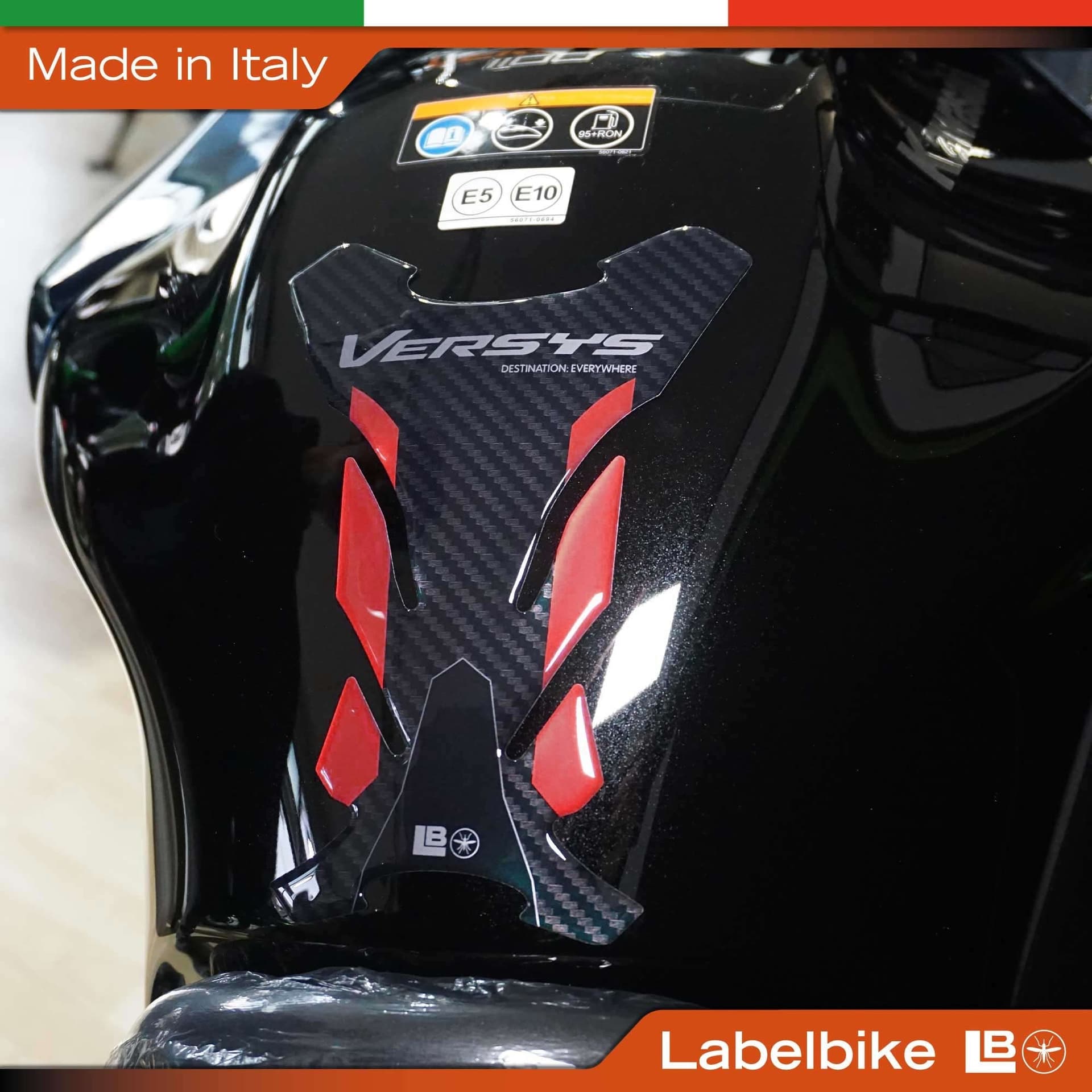 Adesivo 3D Paraserbatoio moto compatibile con Kawasaki Versys 650 2021-2026 - 24