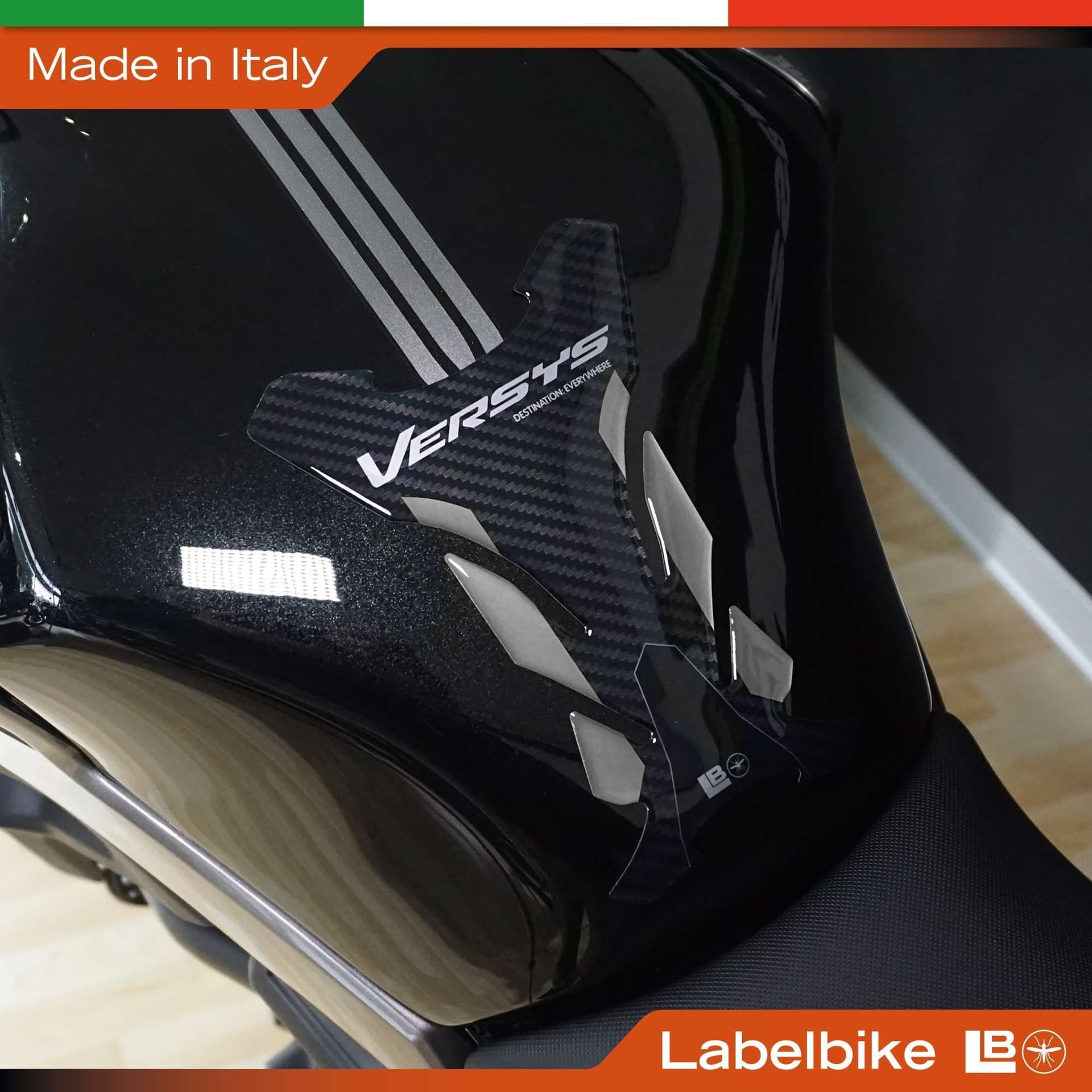 Adesivo 3D Paraserbatoio moto compatibile con Kawasaki Versys 650 2021-2026 - 9